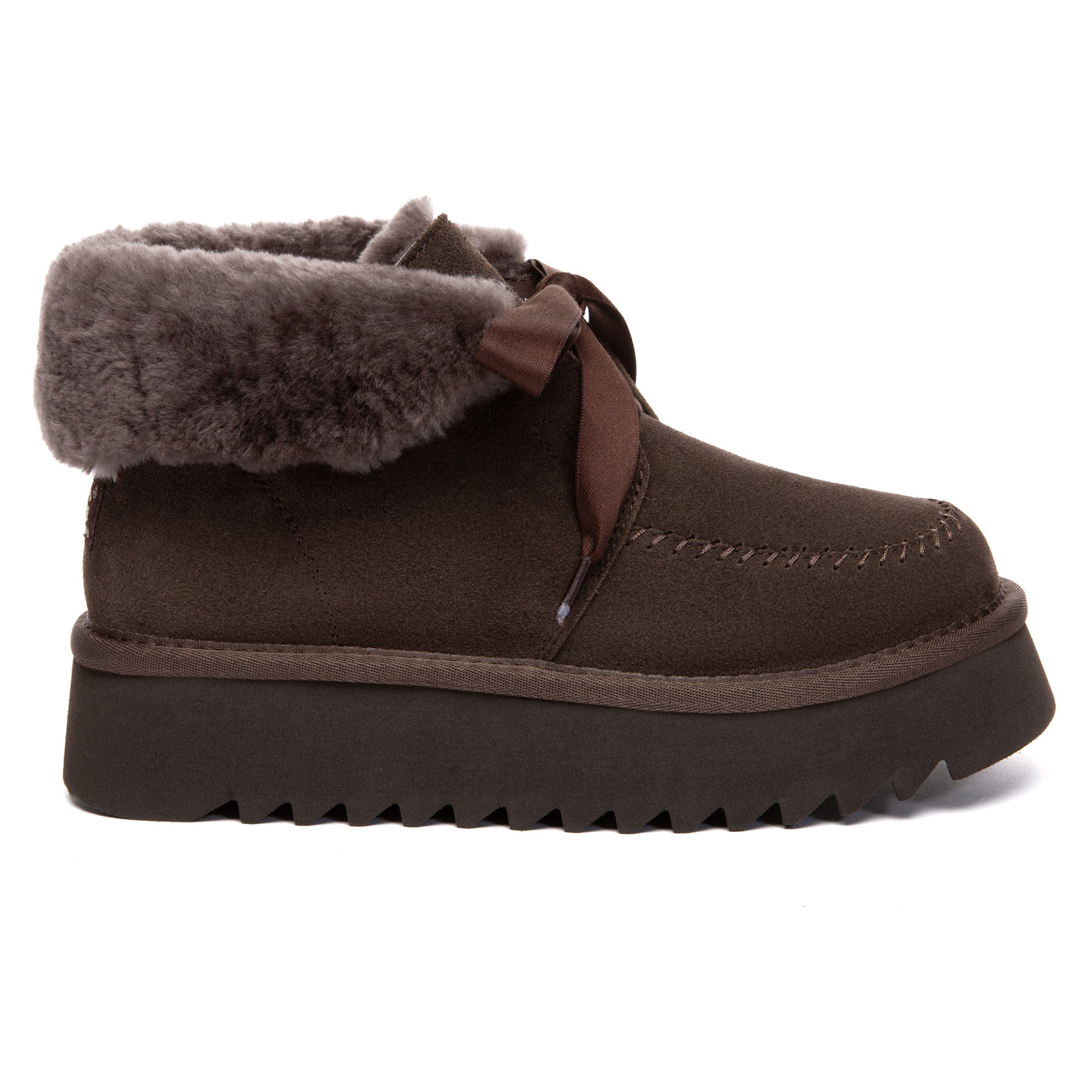 Cosy Lace Up Bow Platform UGG Boots