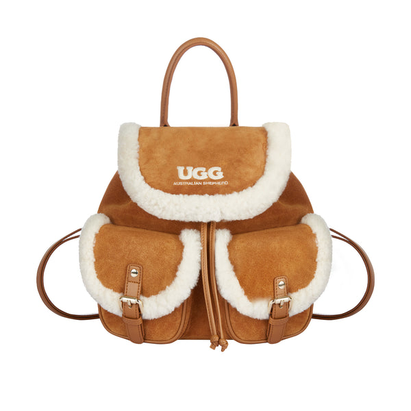 UGG Wool Backpack with Adjustable Strap Drawstring