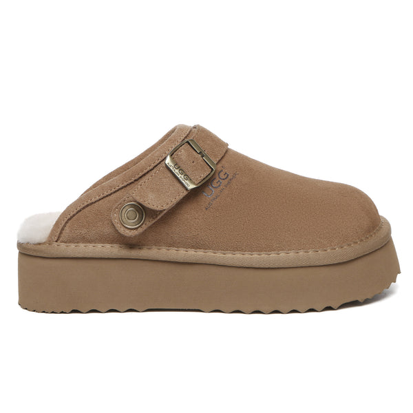 UGG Sady Buckle Strap Platform Slipper