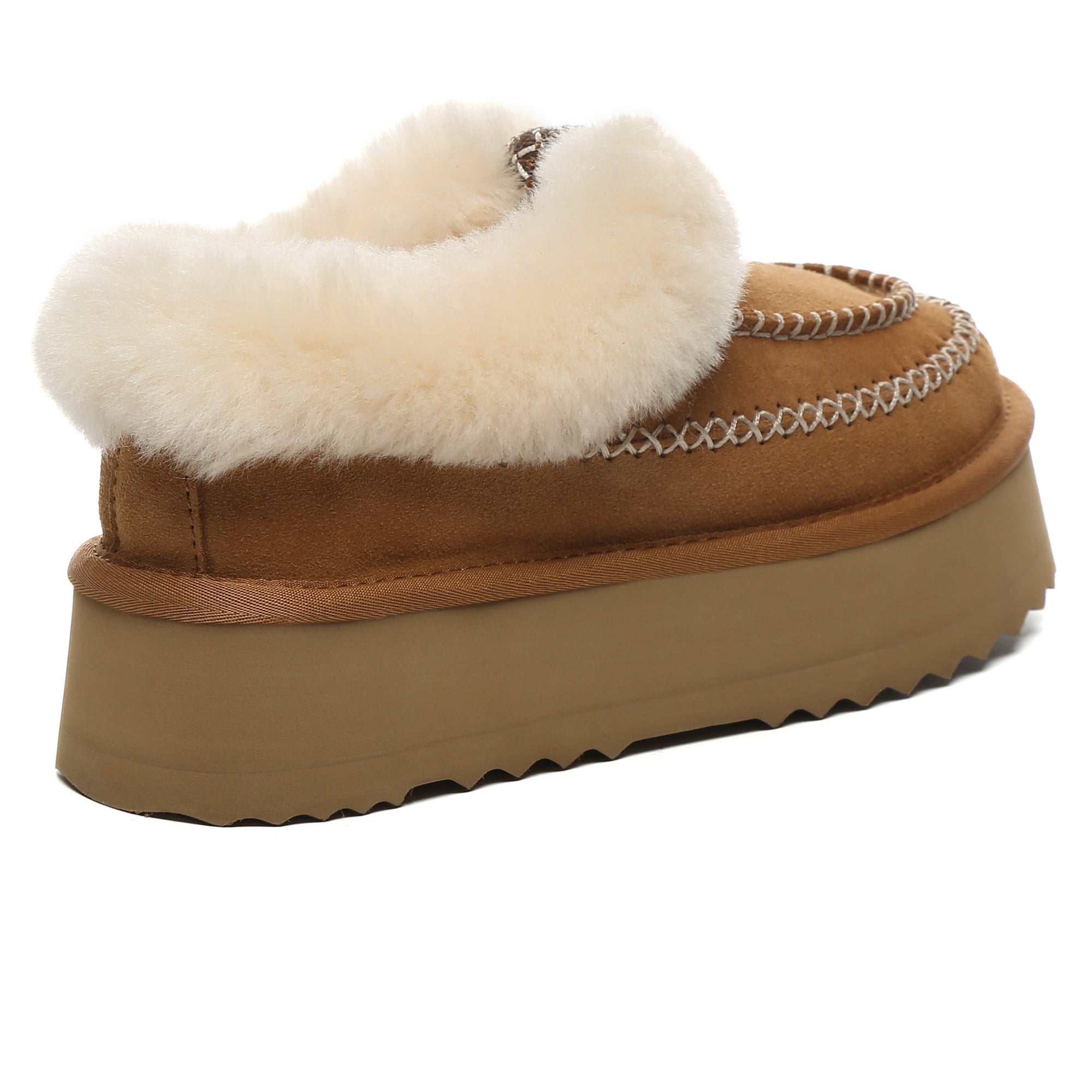 Santana Stitch UGG Ankle Platform Slippers