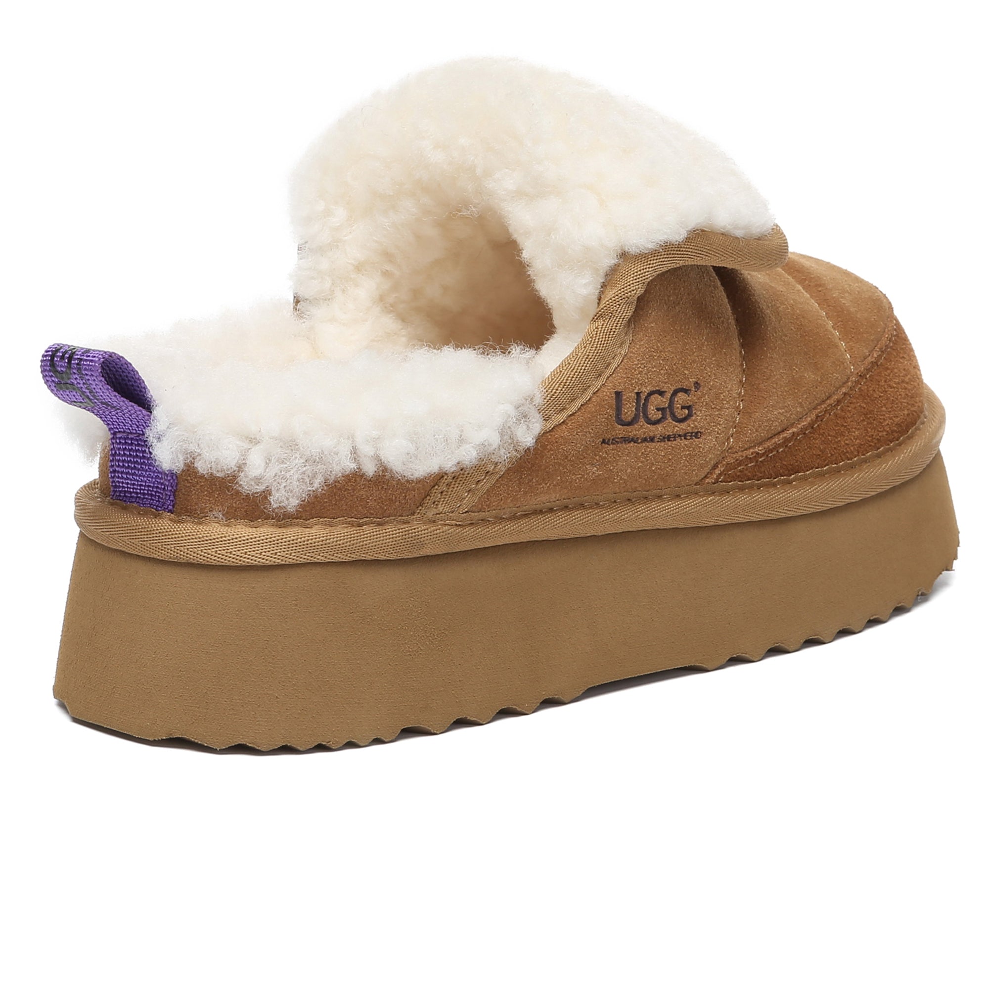 Puffer UGG Sheepskin Platform Slippers