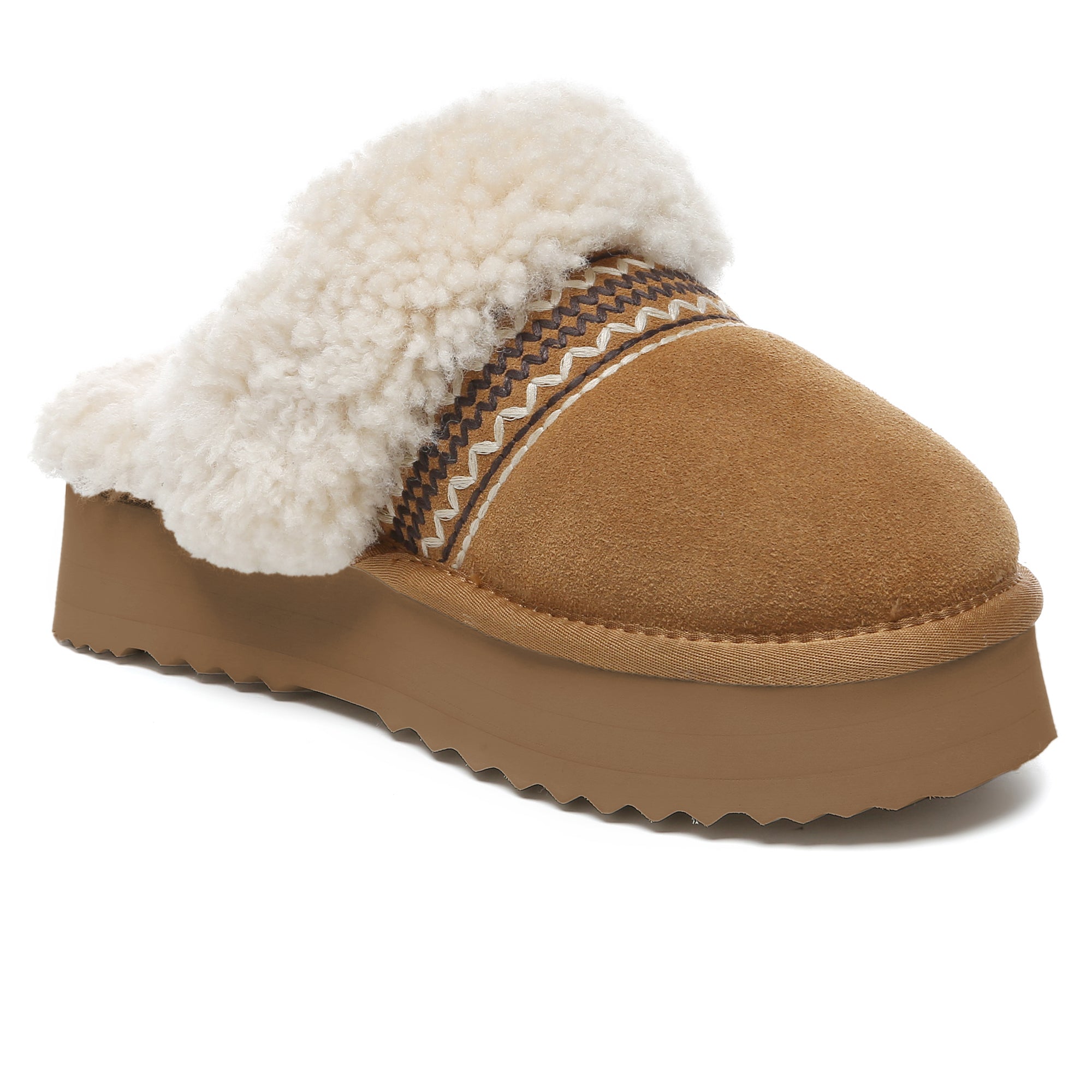 Bohemian Knitted UGG Platform Slippers