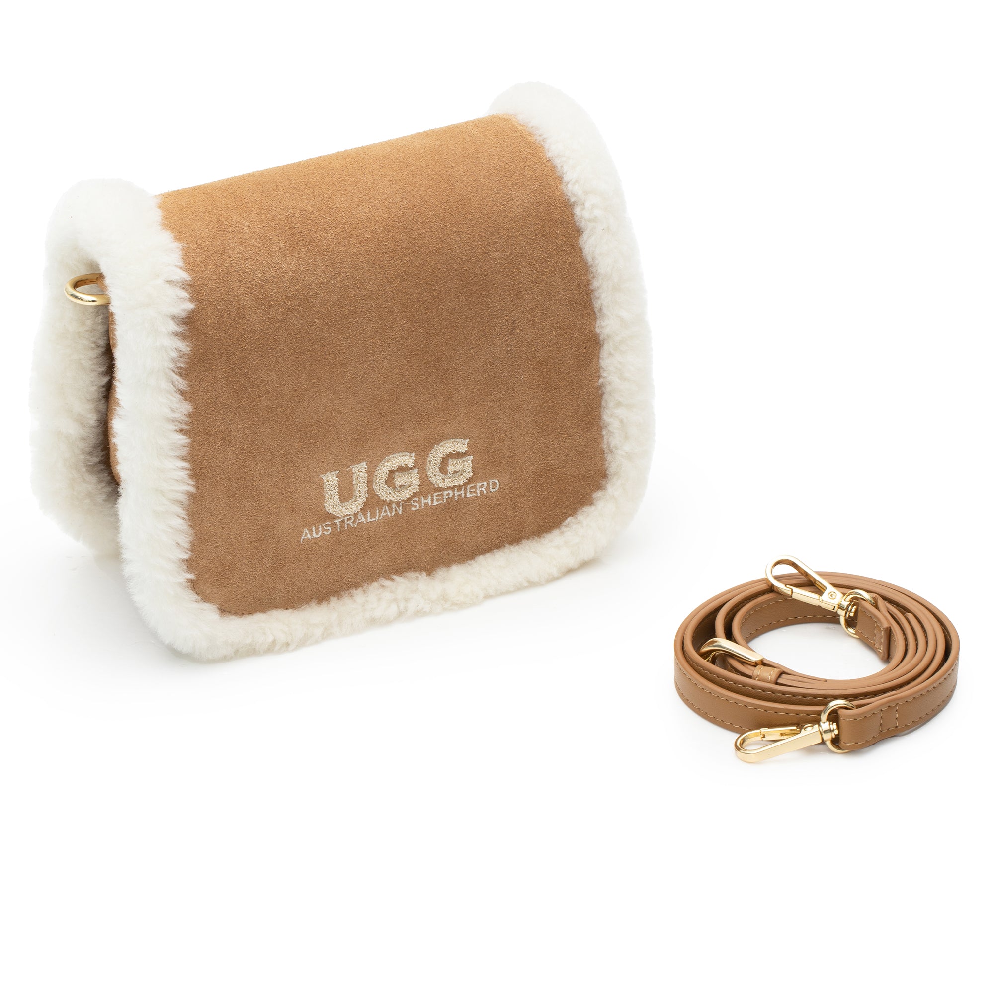 UGG Sheepskin Wool Messenger Bag