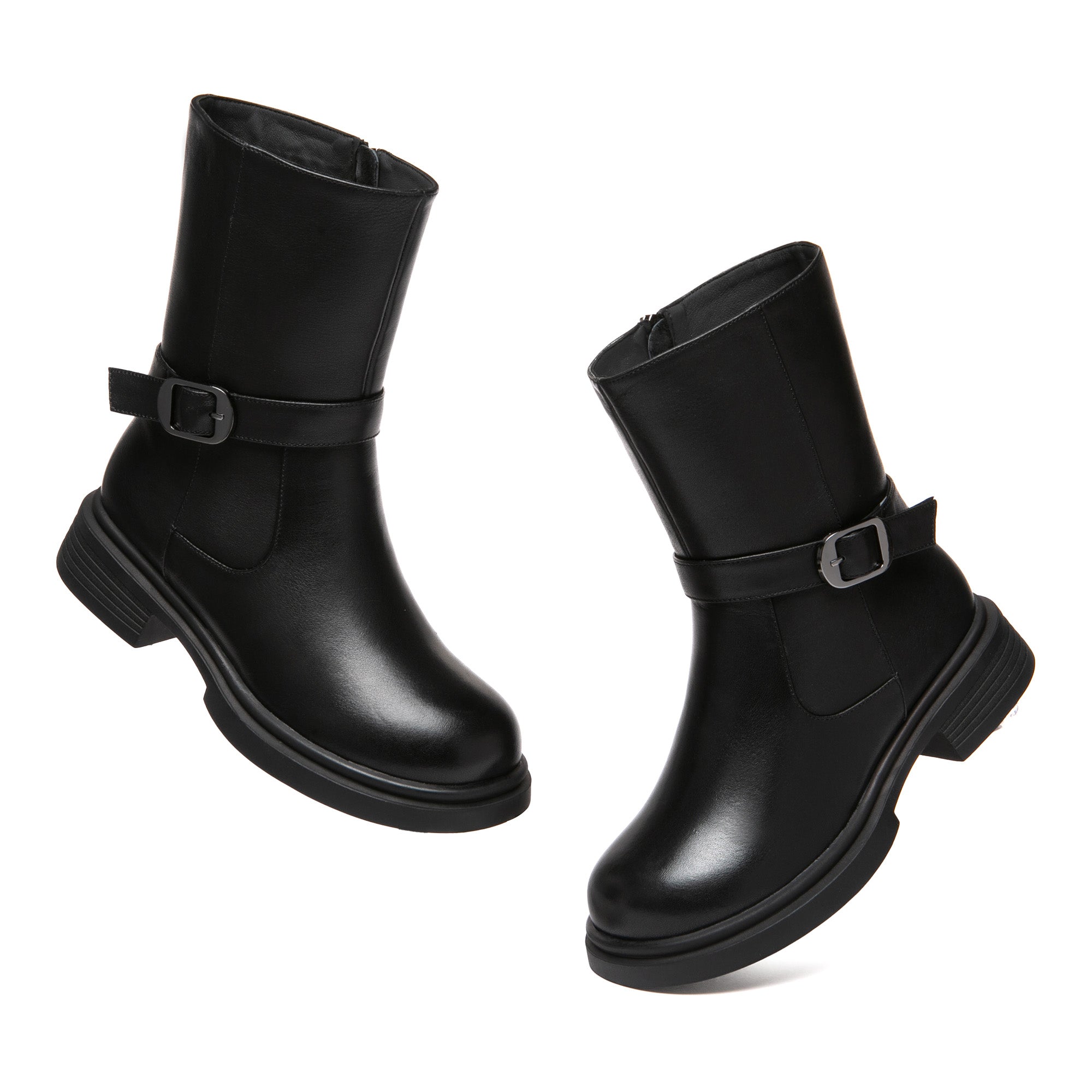 Buckle Leather Short UGG Boots