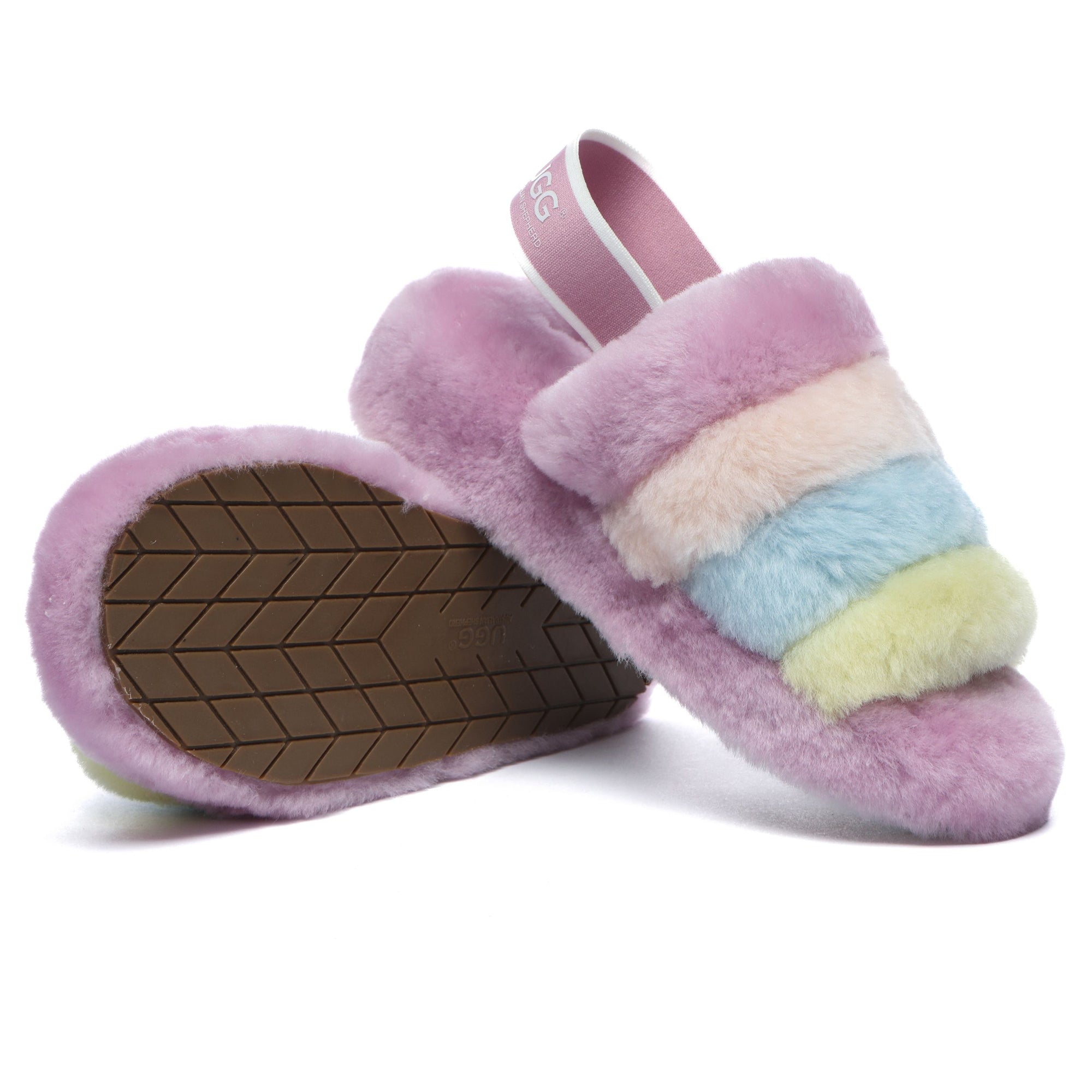 Rainbow Puffy UGG Slippers