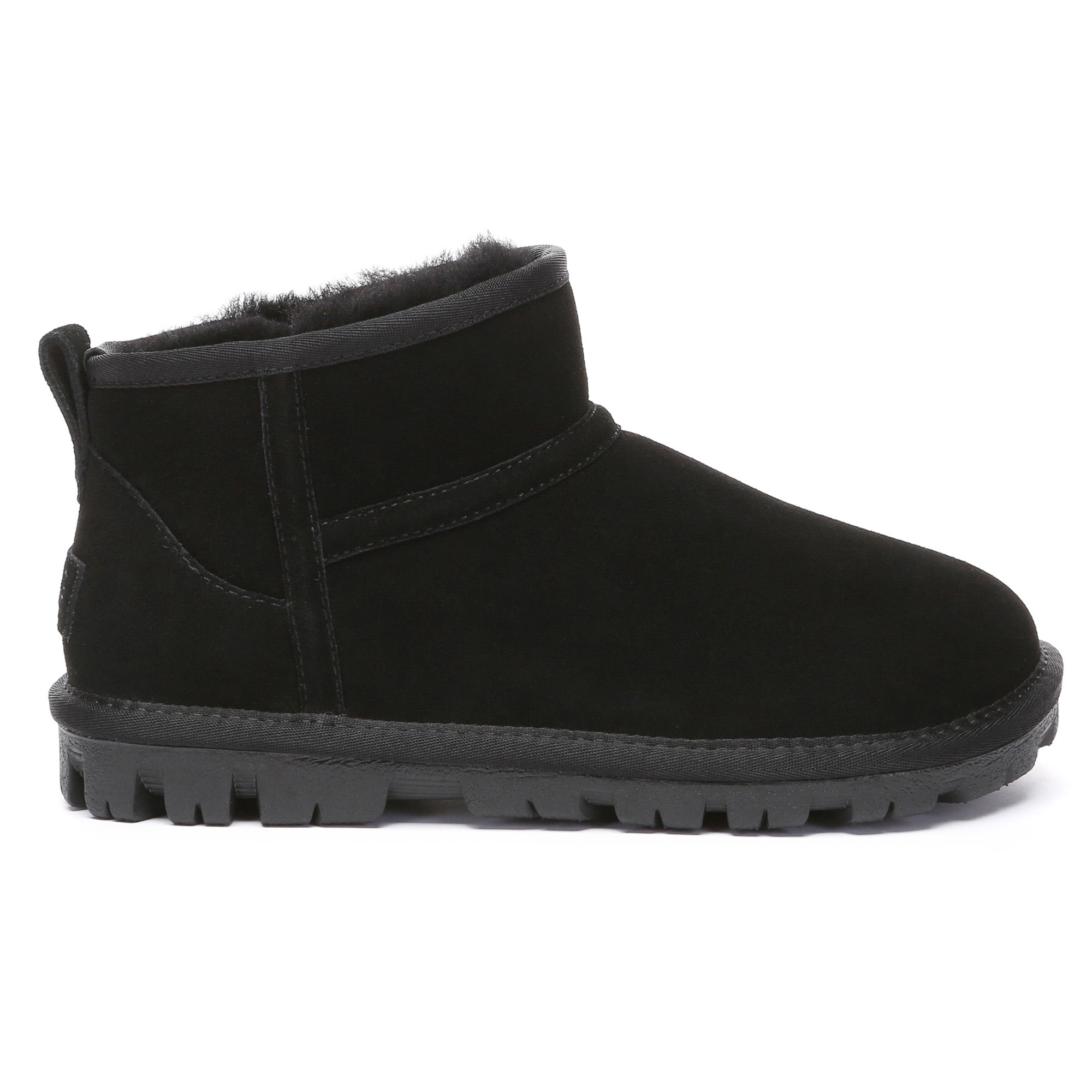 EverUgg Active Sole Ultra Mini UGG Boots for women, showing the classic sheepskin-lined UGG boot style with a short ankle height.