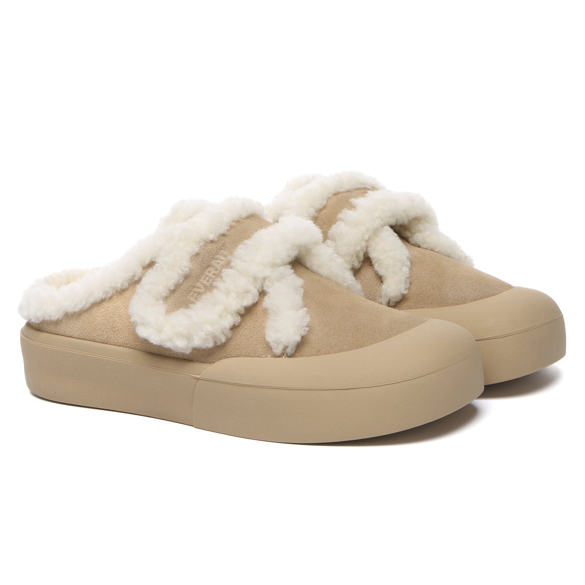 EverUgg adjustable shearling strap slippers for women with plush shearling lining and comfortable slip-on design.