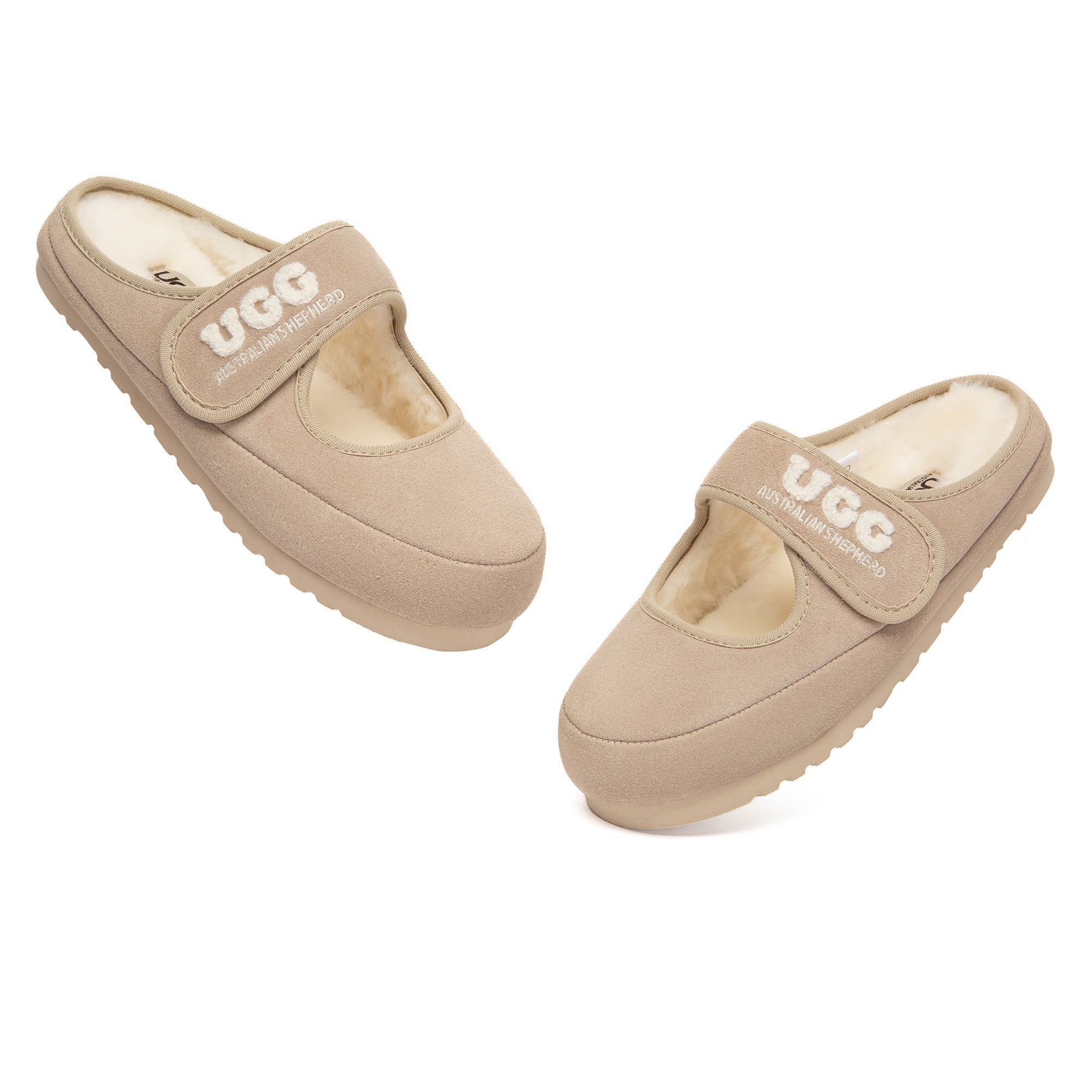 EverUgg adjustable strap Mary Jane slippers with cozy UGG lining and stylish design, perfect for comfortable indoor wear.