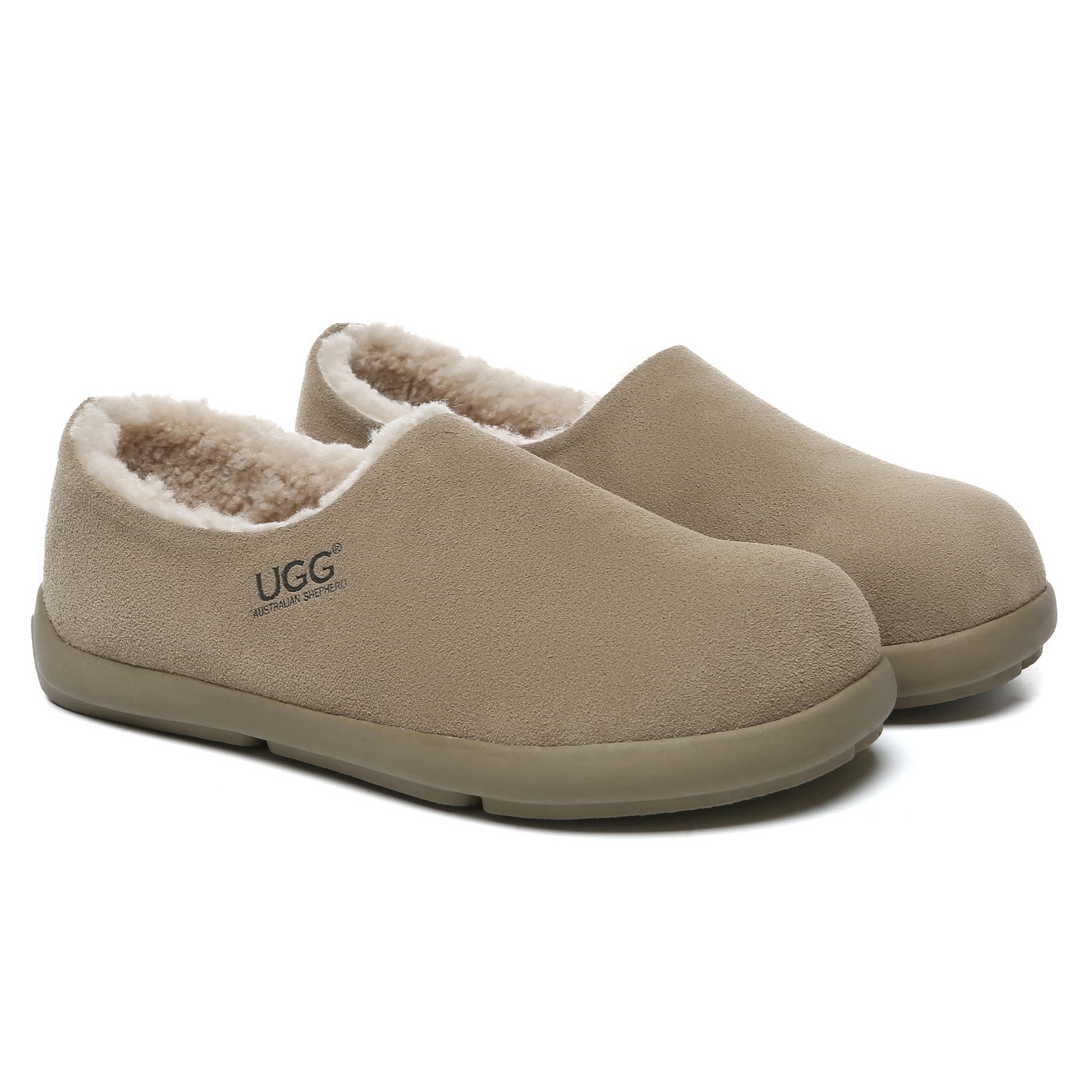 EverUgg ankle clog slippers for women featuring soft UGG-style slippers with a cozy, slip-on design and neutral color.