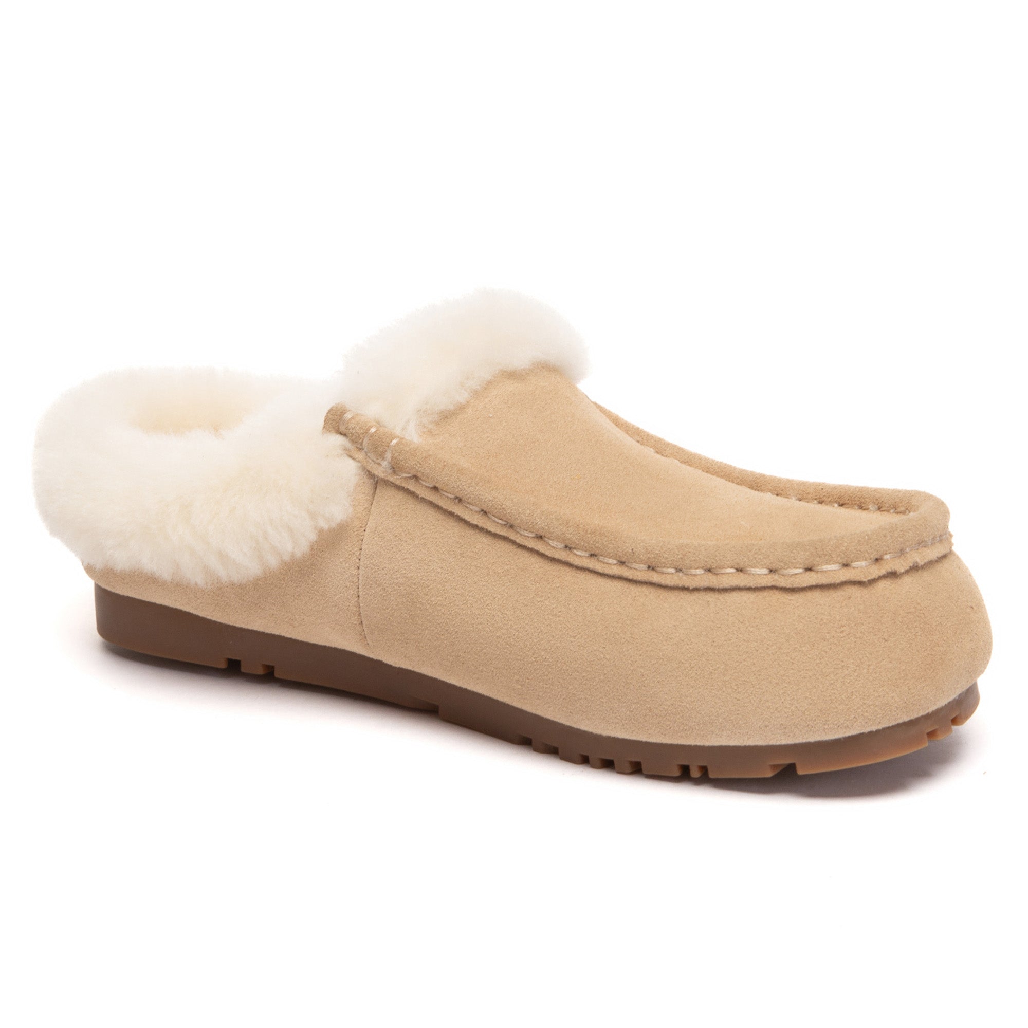 EverUgg ankle moccasin UGG slippers with soft suede exterior and cozy interior, ideal for comfortable indoor wear