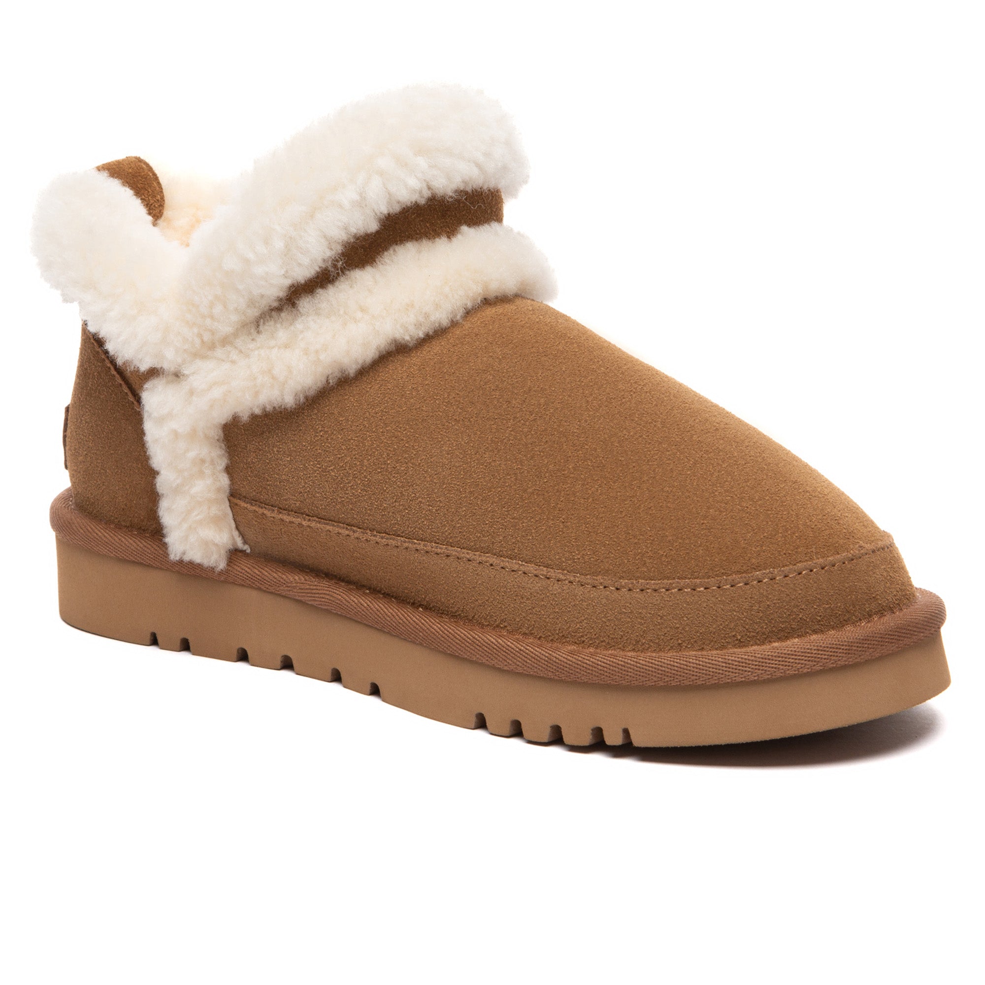 EverUgg Arden Ankle UGG slippers showing plush interior and cozy ankle design for comfortable indoor wear.