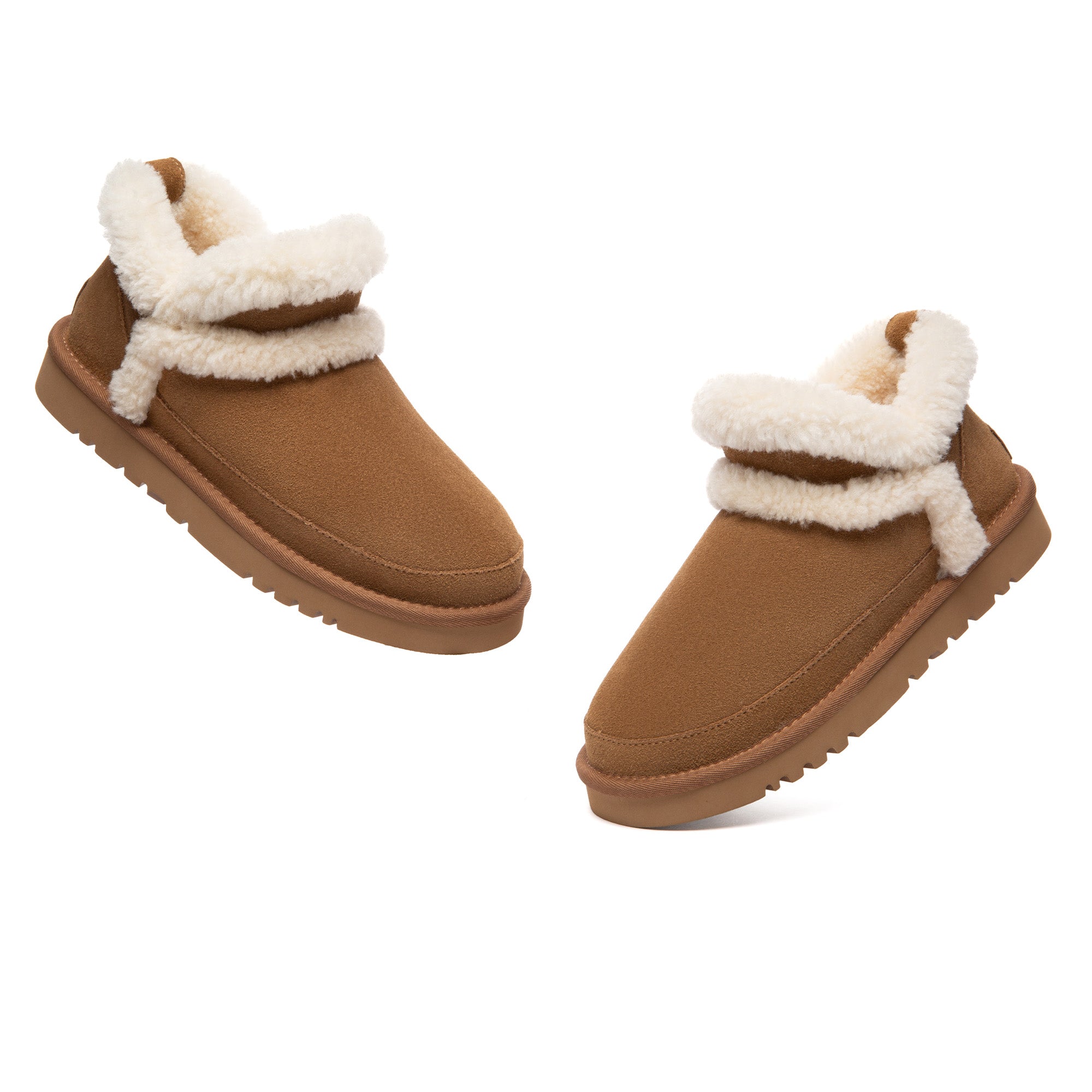 EverUgg Arden ankle slippers featuring soft UGG-style sheepskin and cozy slip-on design for comfortable indoor wear.