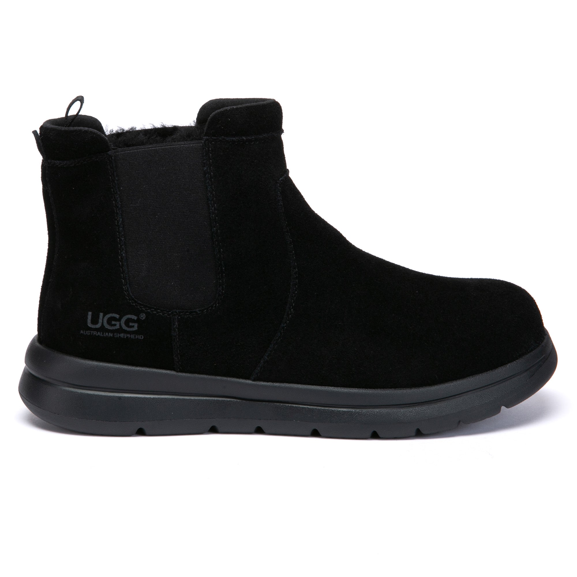 EverUgg Ruvio Men Chelsea UGG Boots with leather finish and elastic side panels, stylish and comfortable footwear.