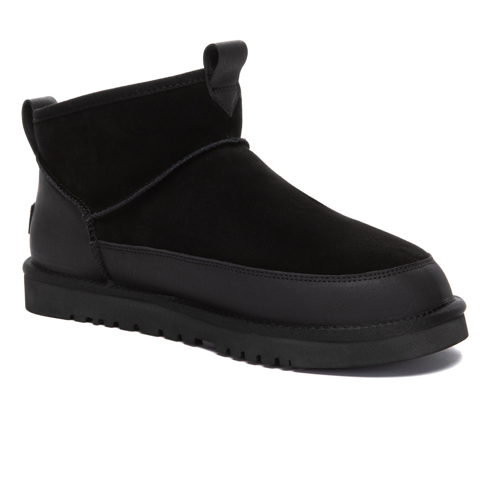 EverUgg Tabs Ultra Mini Ankle UGG Boots in chestnut brown with plush fur lining and ankle height, stylish and cozy footwear.