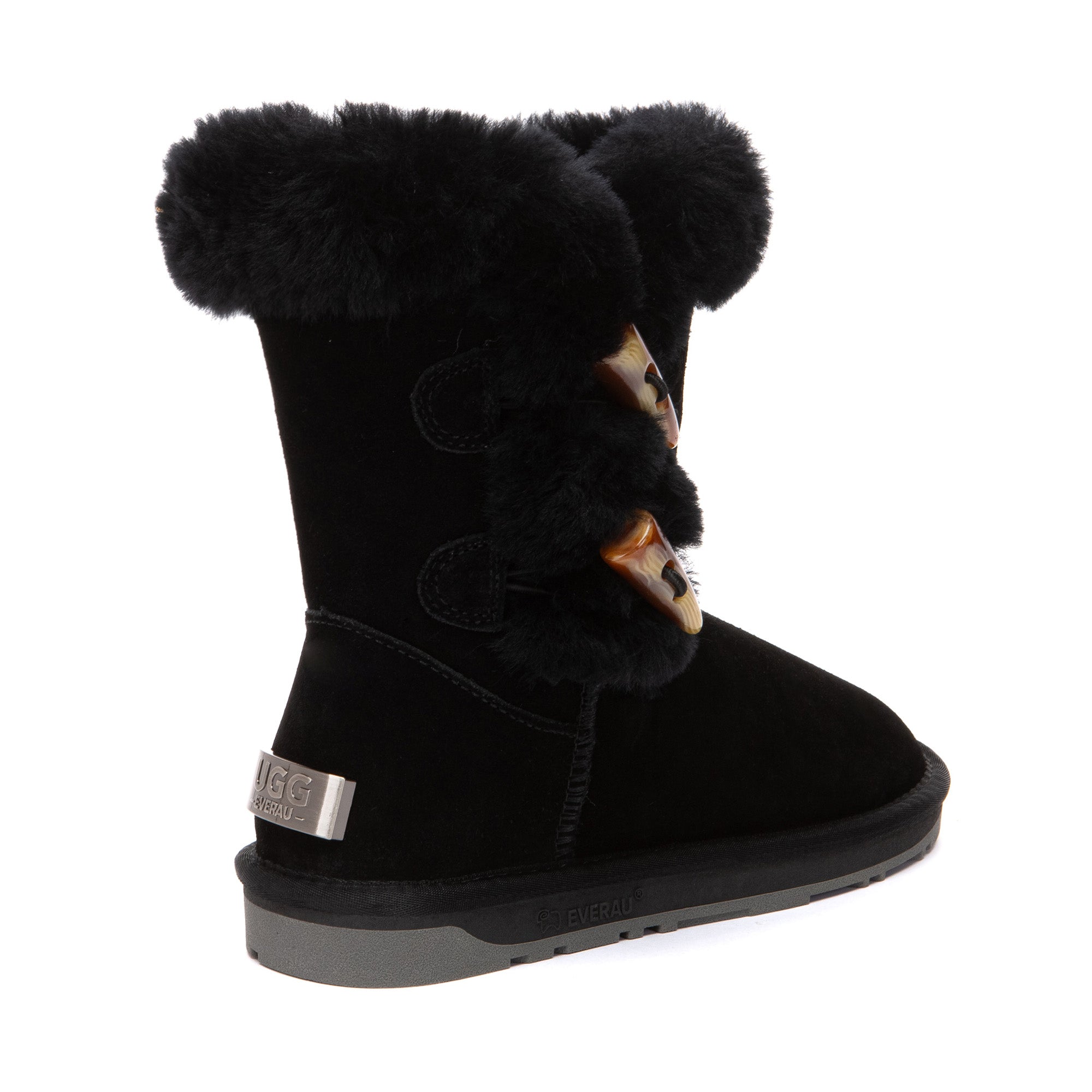 EverUgg Talia Shark 2-Button UGG Boots in neutral color, featuring classic design with button accents and cozy shearling lining.