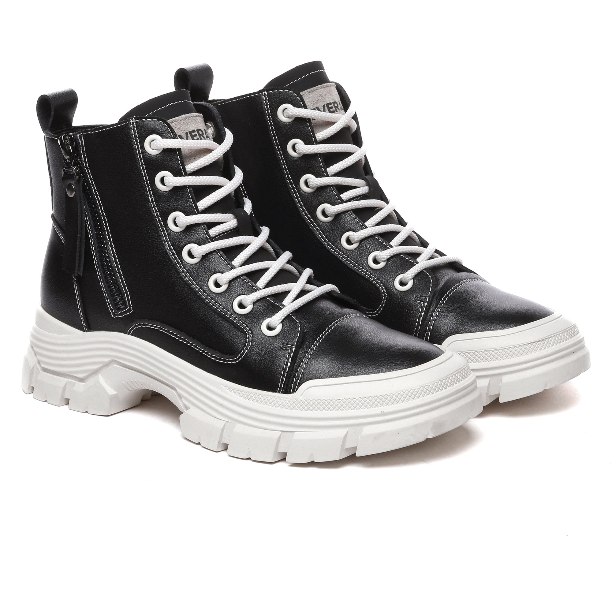 Leather Chunky Ankle Boots