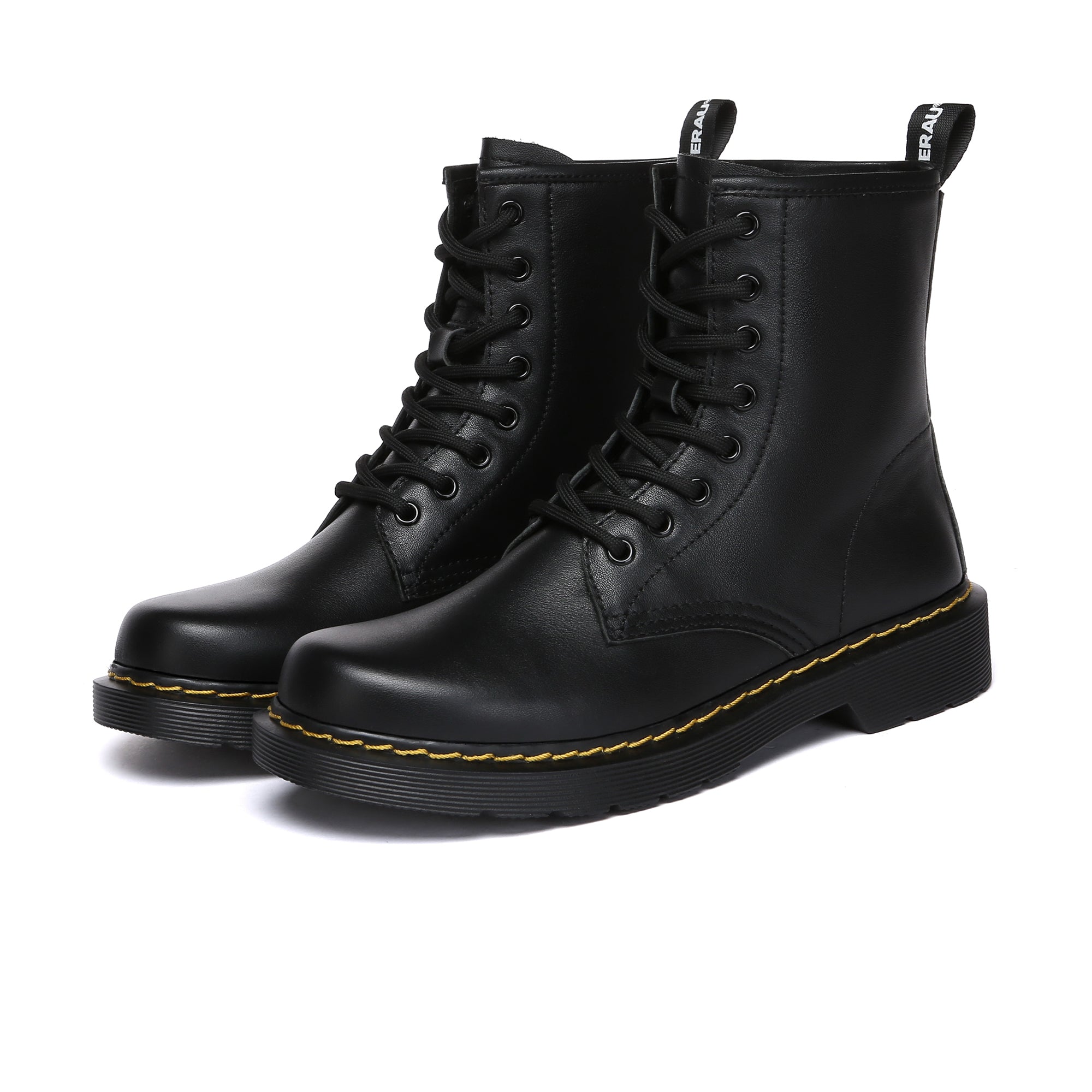 Black Docs Leather Chunky Boots