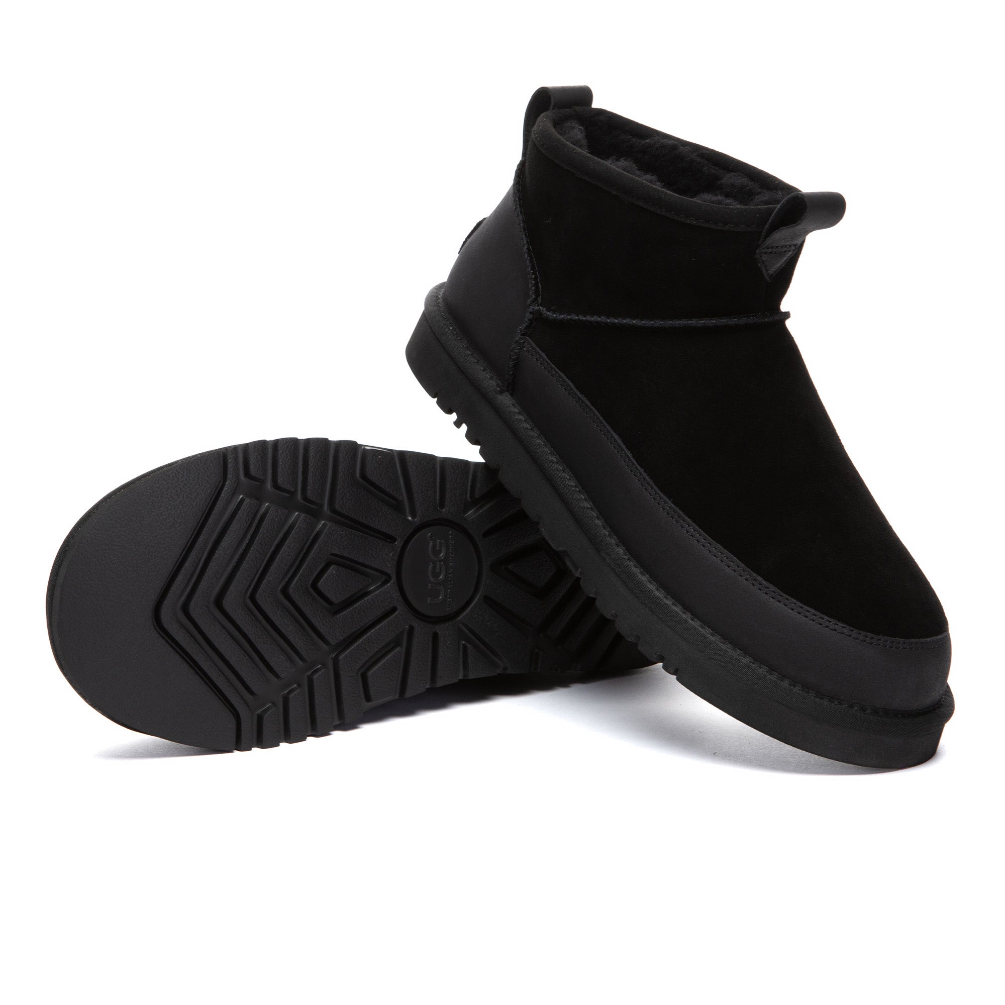 EverUgg Tabs Ultra Mini Ankle UGG Boots in beige with plush lining and ankle height, stylish and cozy footwear for cold weather.