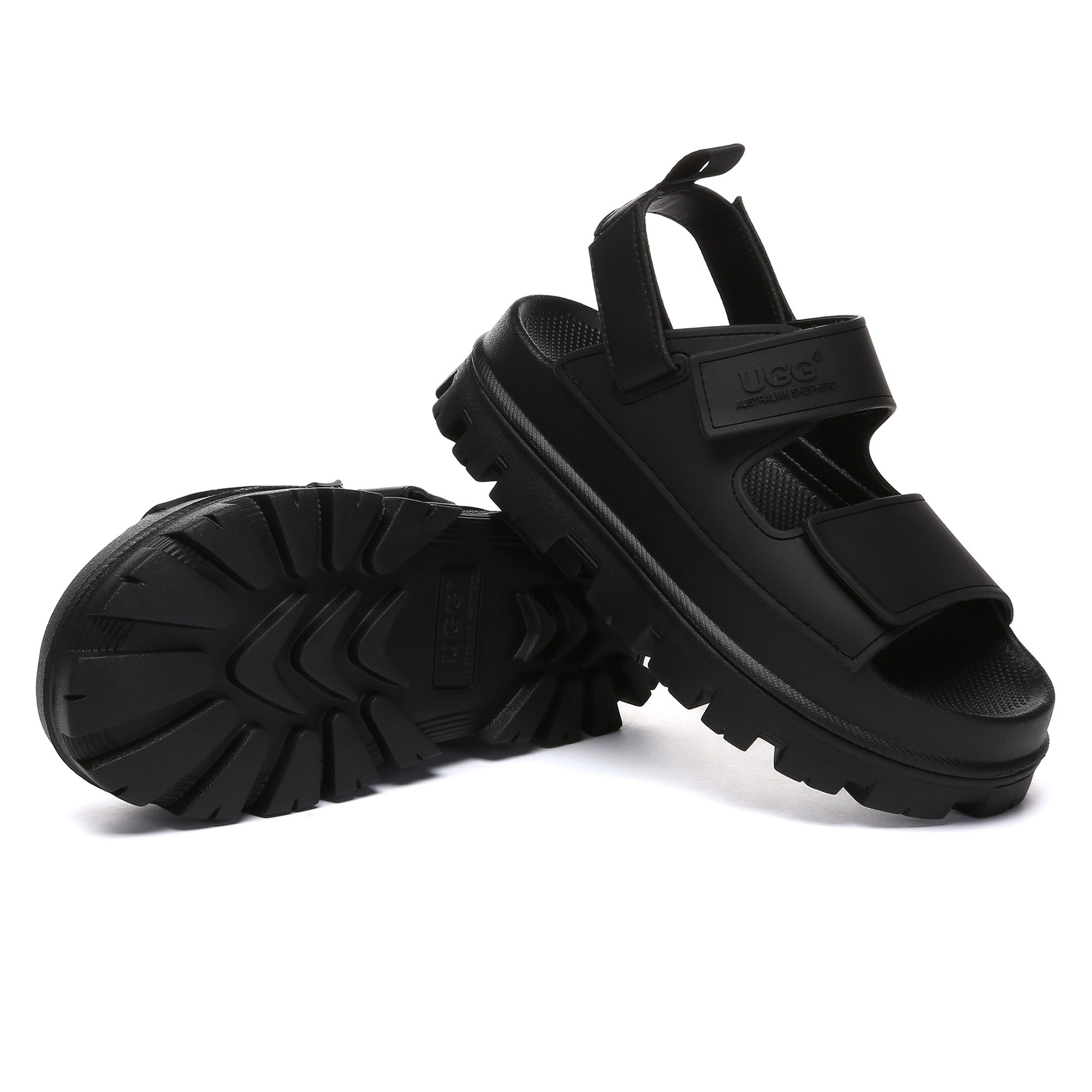 EverUgg Bea Chunky UGG platform sandals for women, featuring thick soles and slip-on design, open-toe style, casual summer footwear.