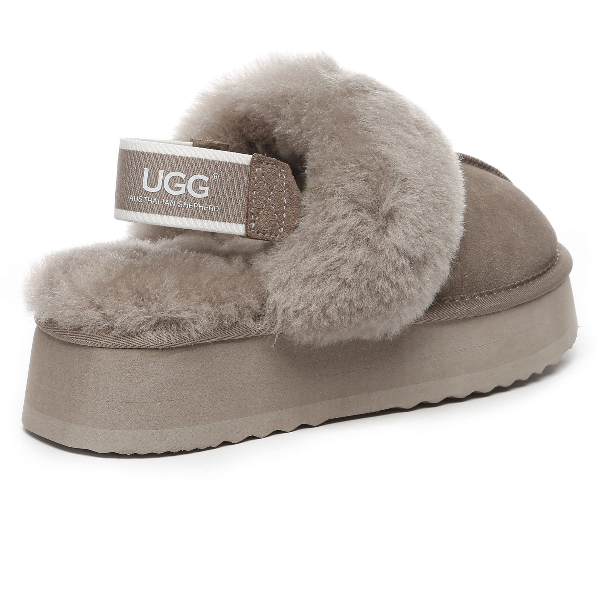 EverUgg Beta Platform UGG slippers featuring a cozy slip-on design with a thick platform sole and plush interior.
