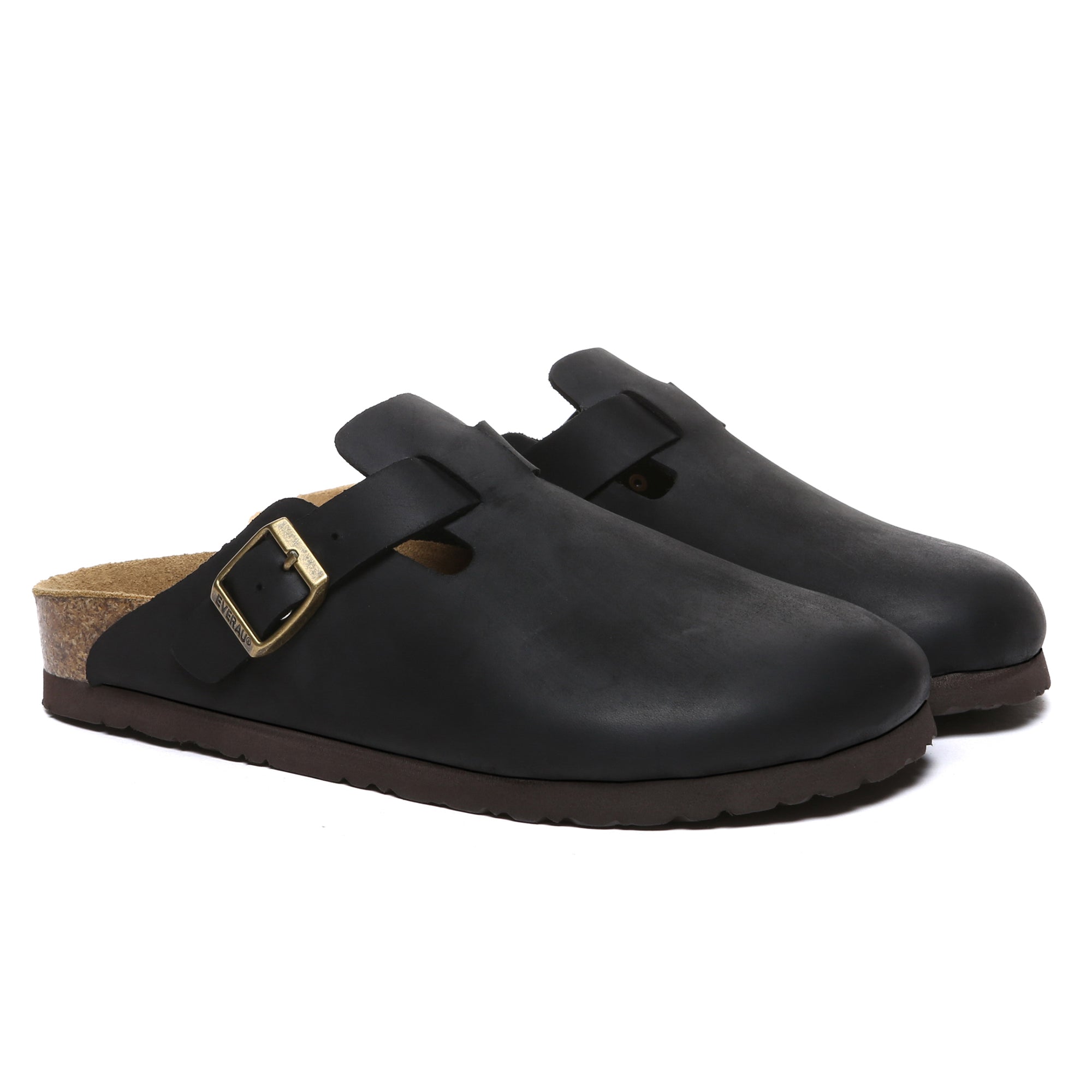 EverUgg Birkie Men Leather Slippers showing soft leather upper and comfortable slip-on design for indoor wear