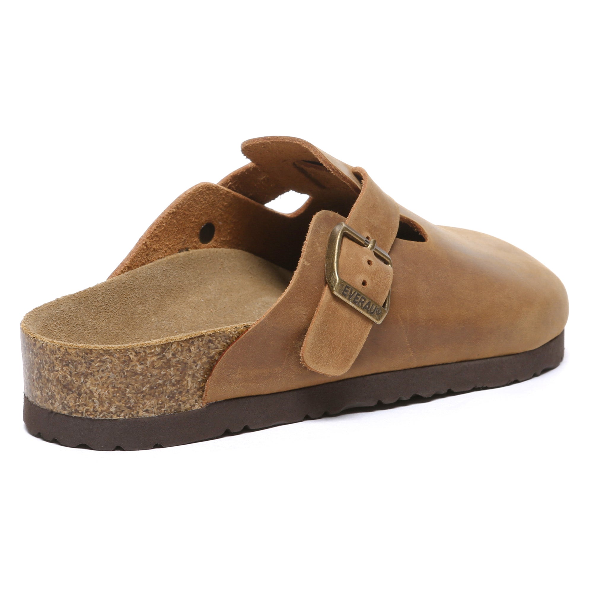 EverUgg Birkie women’s leather slippers with plush interior and slip-on design, perfect for cozy indoor wear.