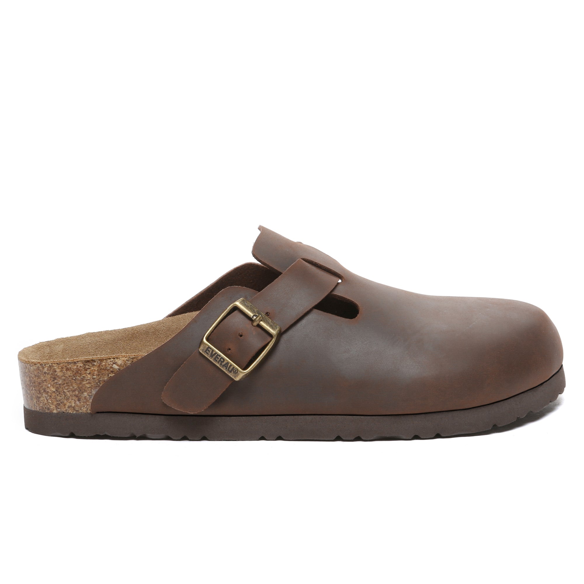 EverUgg Birkie women’s leather slippers showing soft, brown leather upper and cozy interior for comfortable indoor wear.