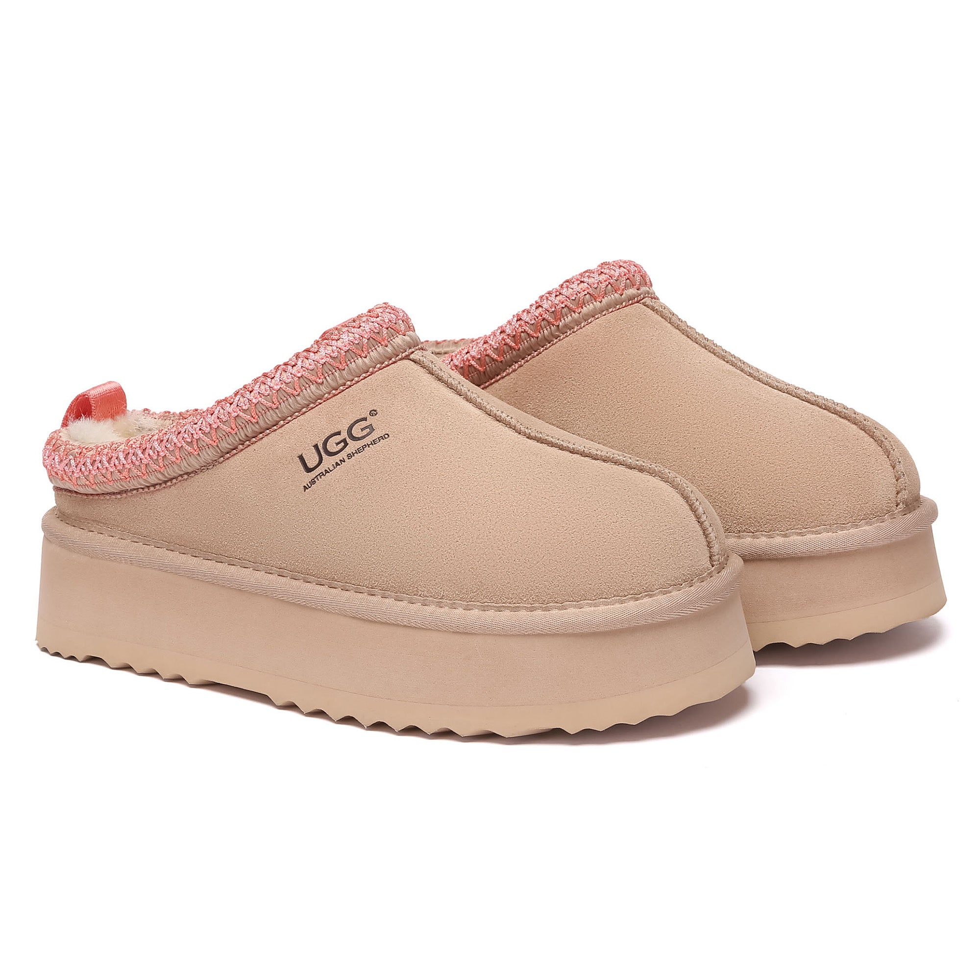 EverUgg Tazman multicolor UGG platform slippers for women, featuring vibrant patterns and cozy slip-on design.