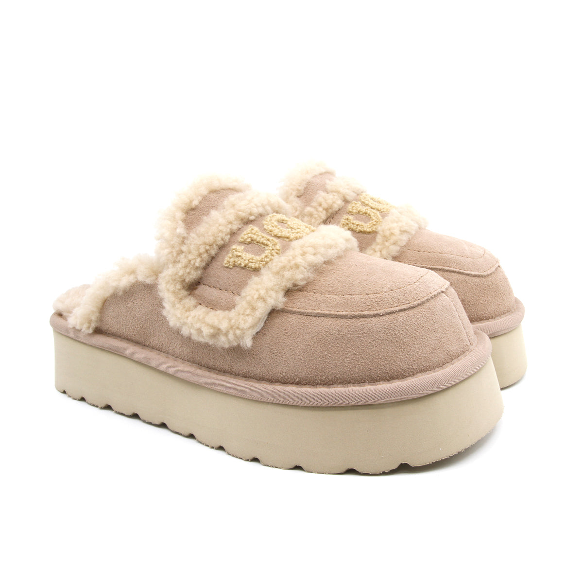 UGG Shearling Platform Slippers