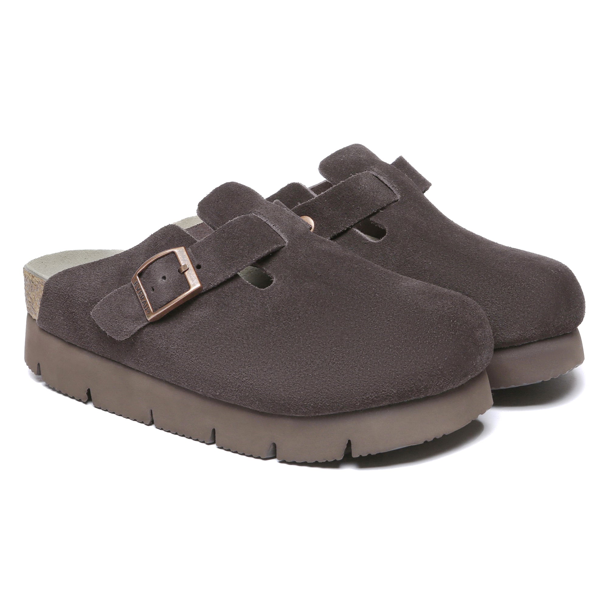 EverUgg Brooklyn Birkie platform slides for women, featuring tan leather straps and a chunky sole, perfect for summer footwear.