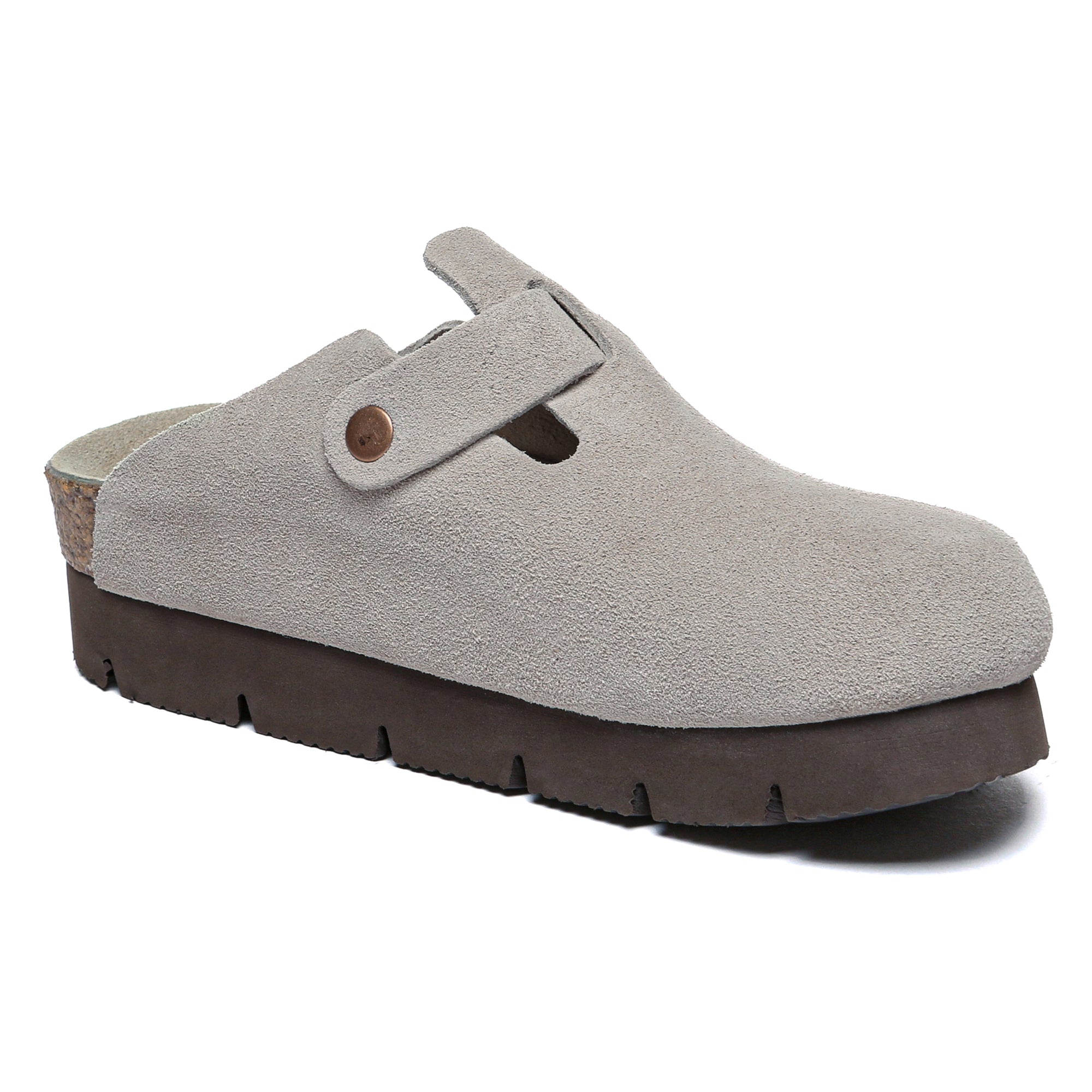EverUgg Brooklyn Birkie Platform Slides for women, featuring tan leather straps and chunky platform soles, perfect for summer wear.