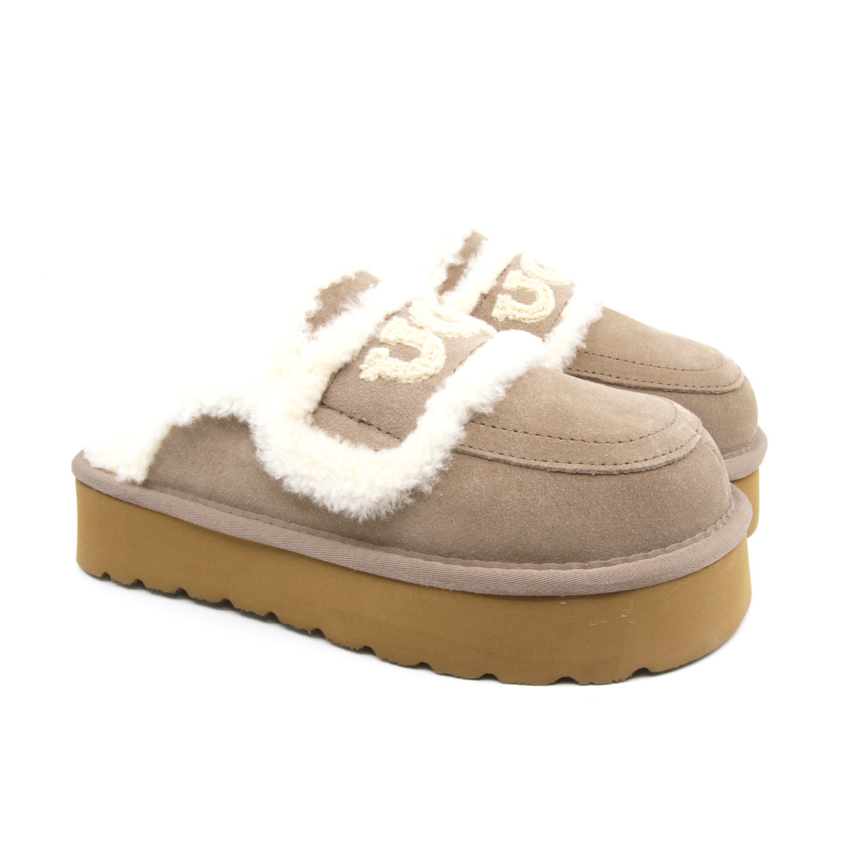 UGG Shearling Platform Slippers