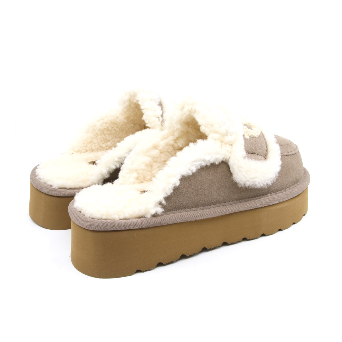 UGG Shearling Platform Slippers