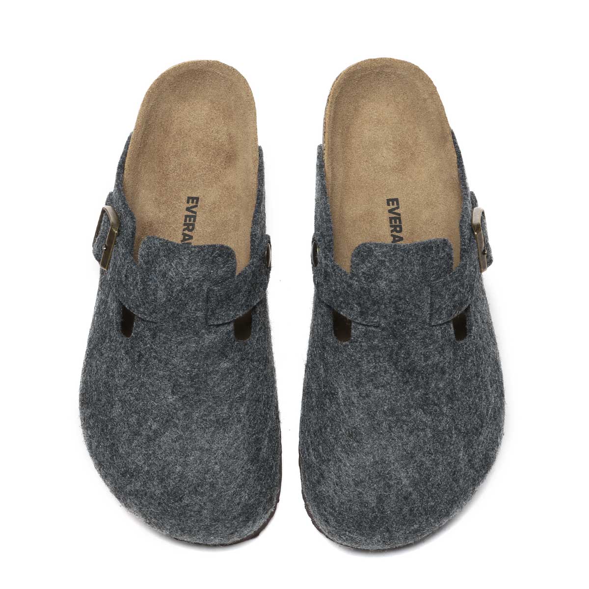 Black Brynna Birkie buckled strap slipper for women by EverUgg, featuring a cozy design and stylish buckle accents.