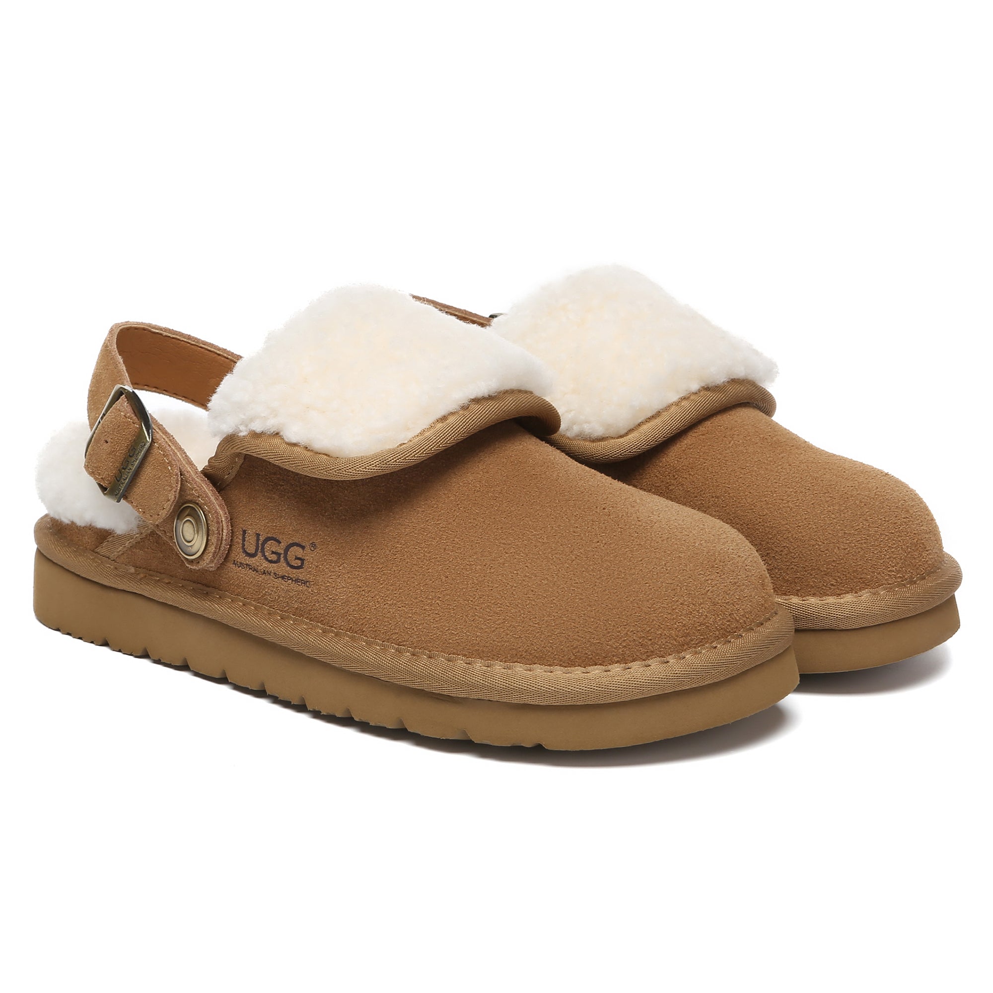 EverUgg Buckle Strap Tenley slippers for women featuring soft material and stylish buckle strap design.