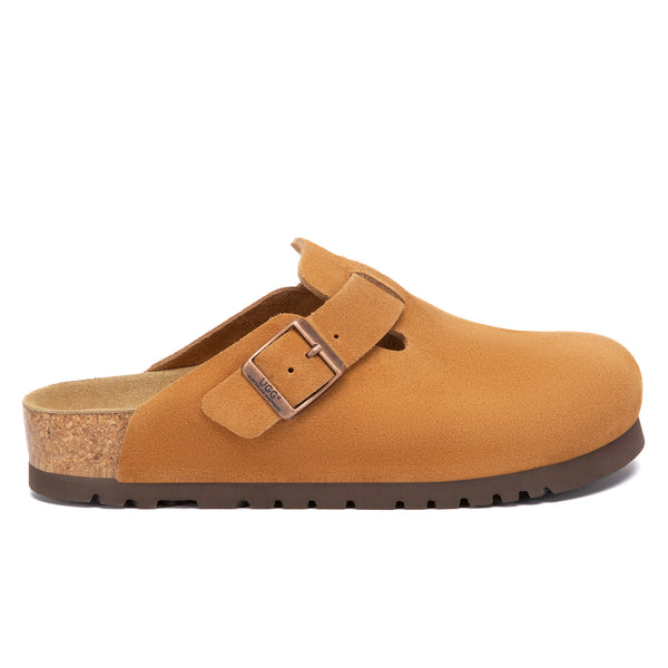 Birkie Suede Buckle Clogs