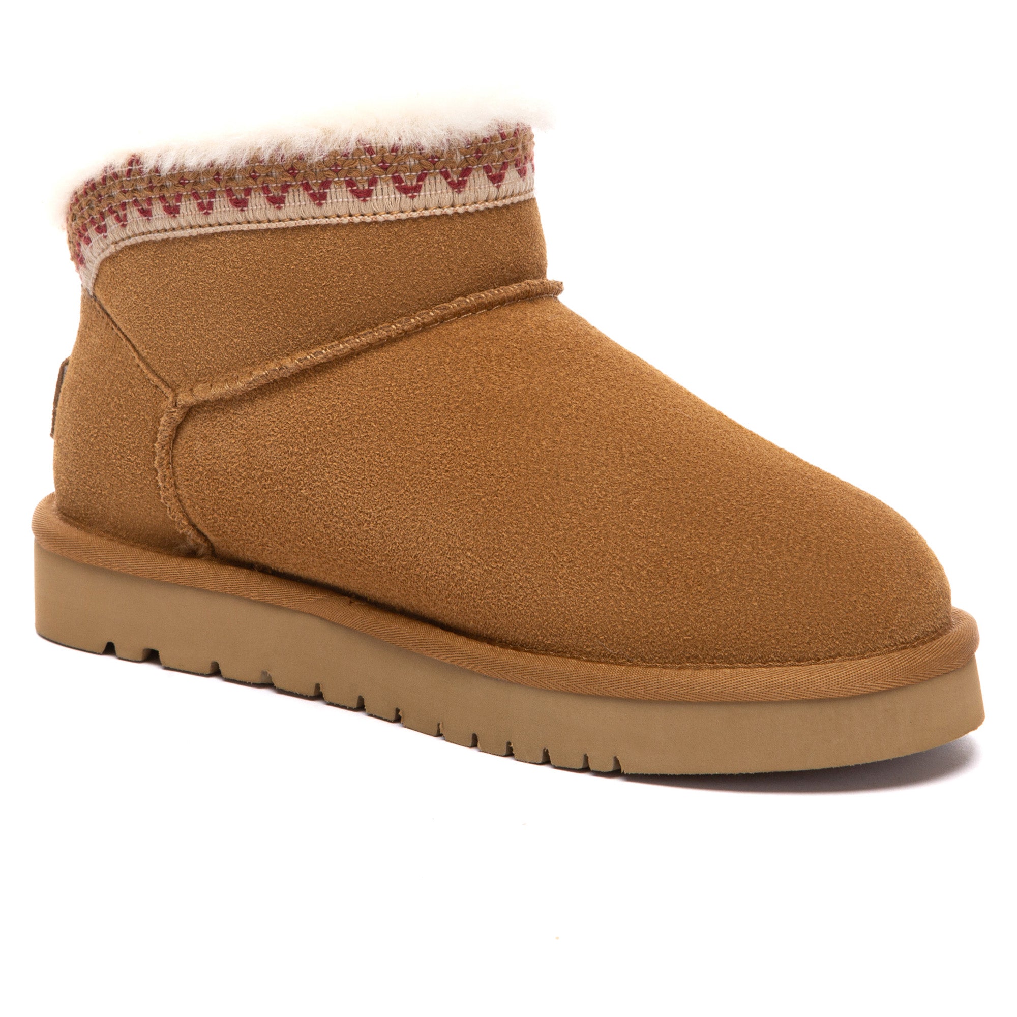 EverUgg Bohemian Ultra Mini UGG Boots in soft suede with cozy shearling lining, designed for stylish comfort.