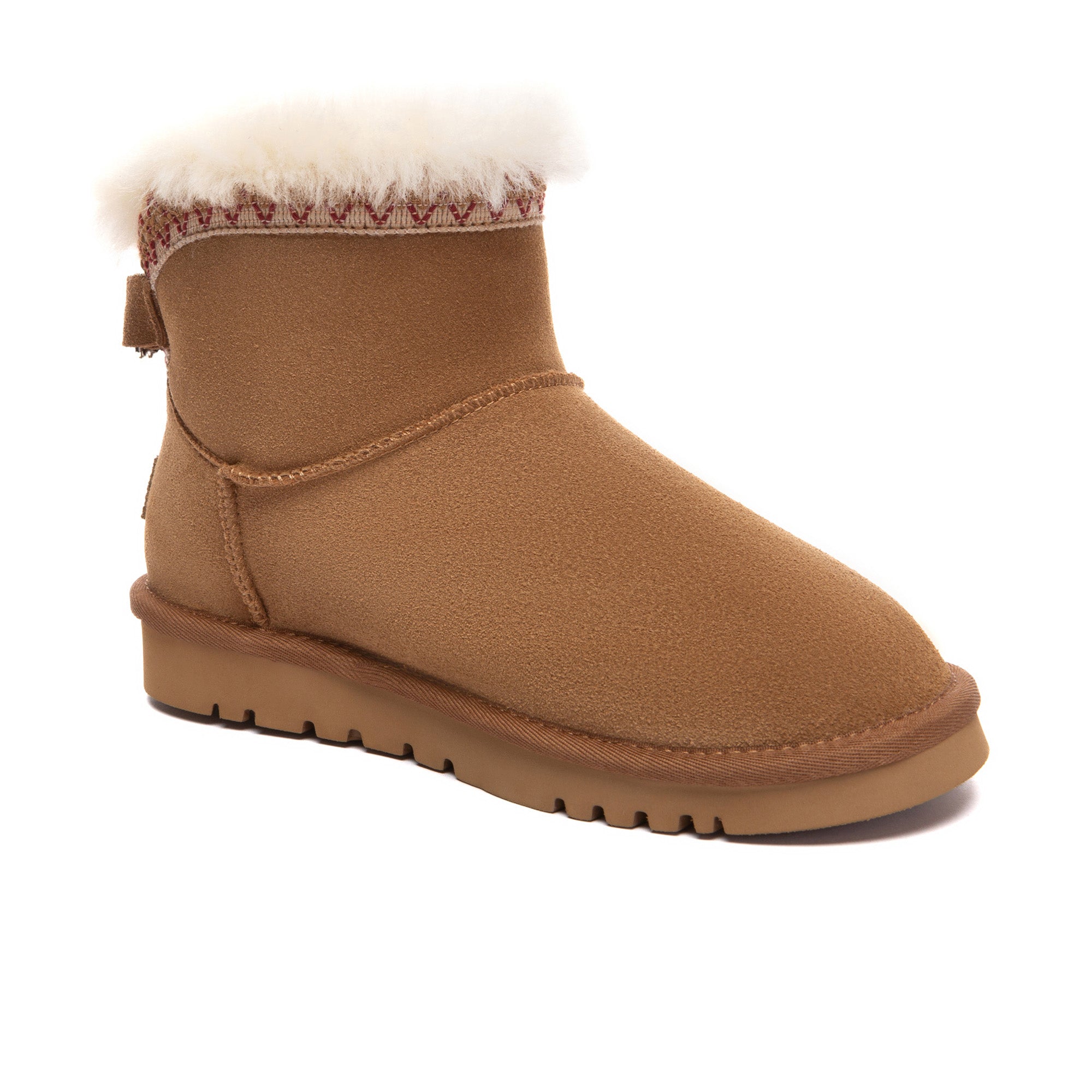 EverUgg Bohemian Classic Mini UGG Boots in tan with shearling lining, showcasing the cozy, stylish footwear design.