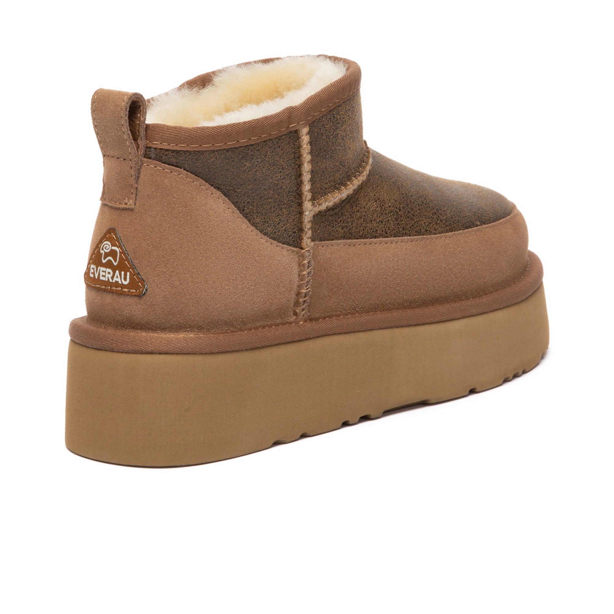 EverUgg Earlova UGG Boots in classic sheepskin with cozy fur lining and sturdy sole, stylish winter footwear for women.