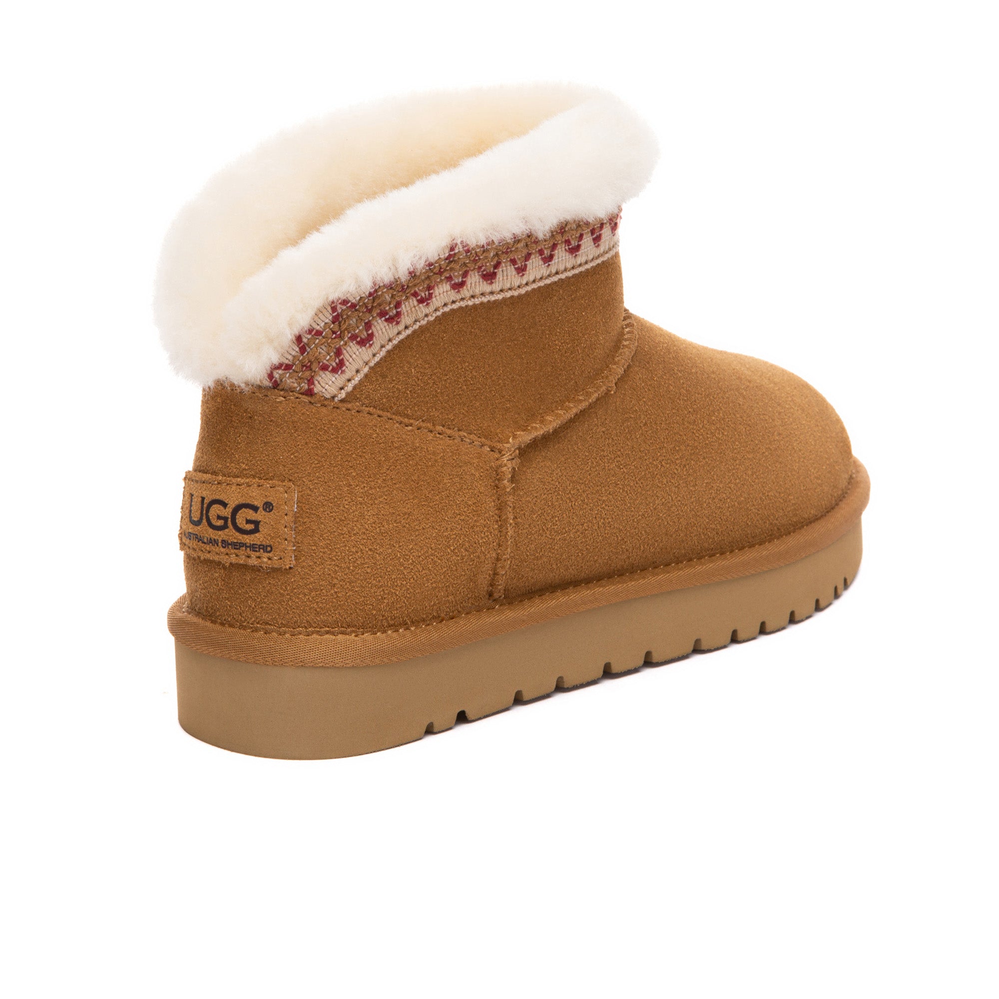 EverUgg Bohemian Ultra Mini UGG Boots in soft suede with cozy shearling lining, featuring a stylish mini design and casual fit.