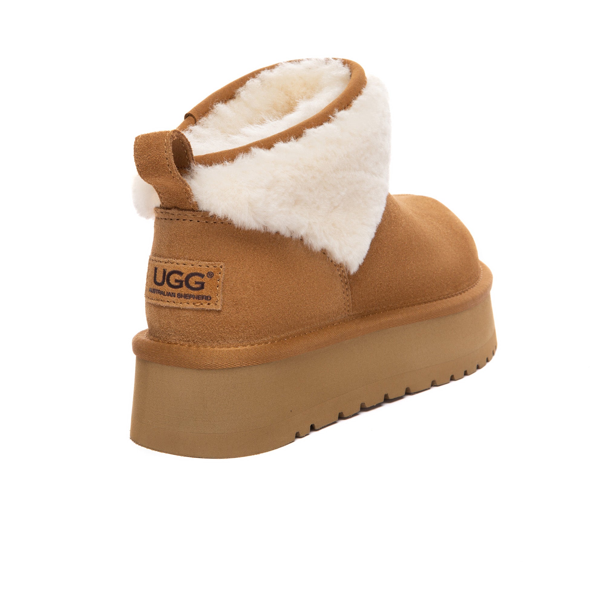 EverUgg Wool Ankle Platform UGG Boots with cozy knitted upper and chunky sole, stylish and warm for winter wear.