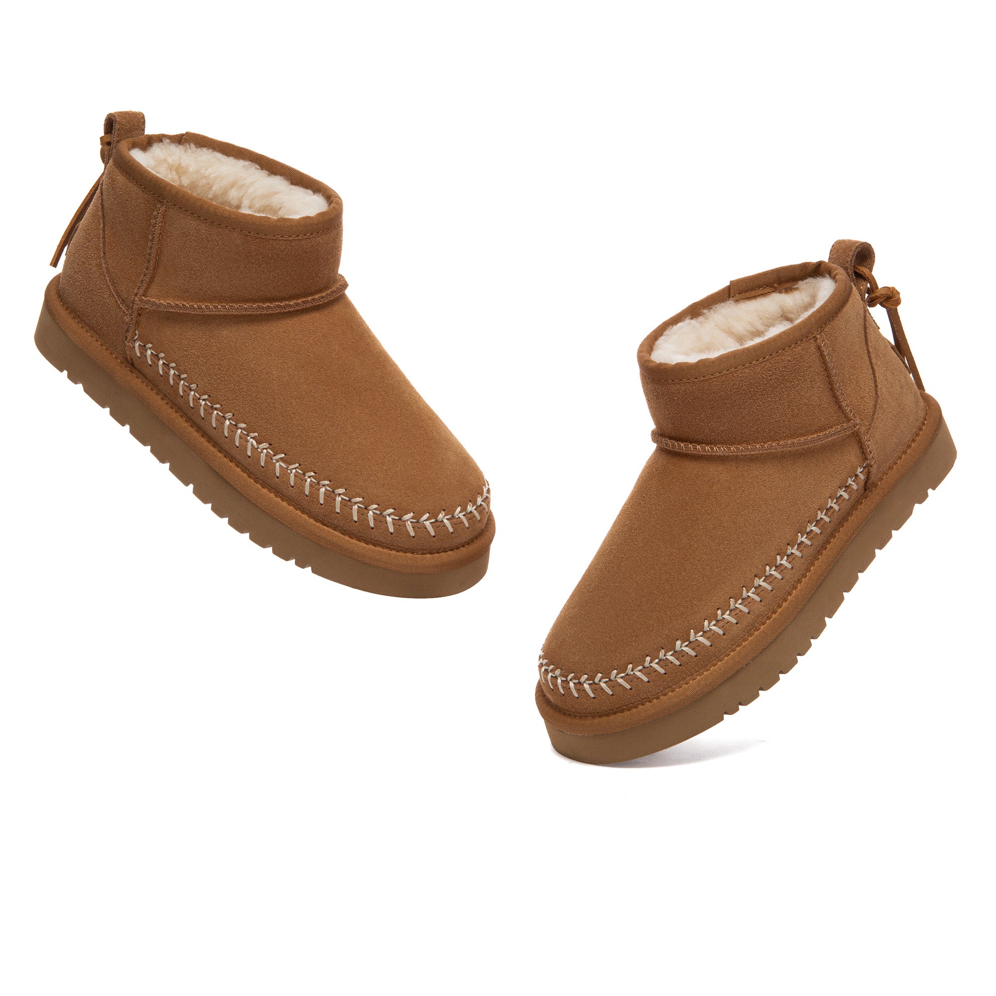 EverUgg Stitch Ultra Mini UGG Boots in soft, plush material with stitched detailing, designed for comfort and style.