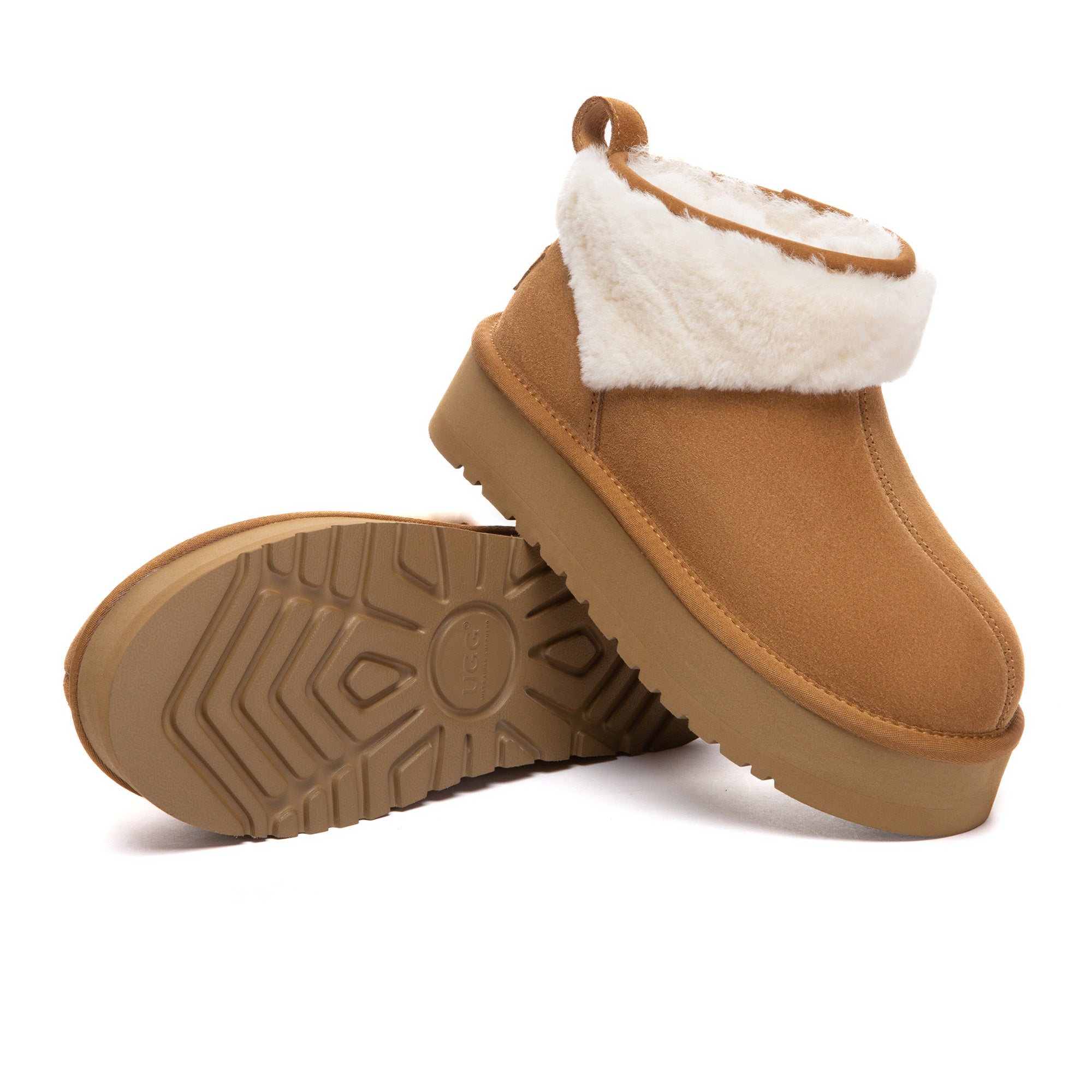 EverUgg Wool Ankle Platform Boots featuring cozy wool lining and chunky platform sole, stylish UGG ankle boots for winter wear.