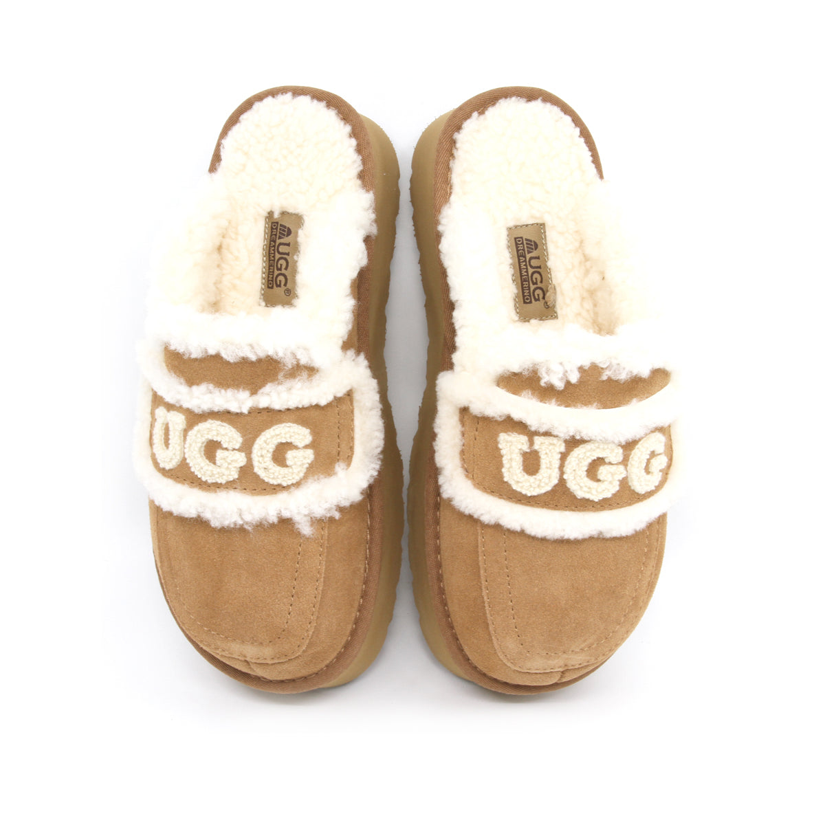UGG Shearling Platform Slippers