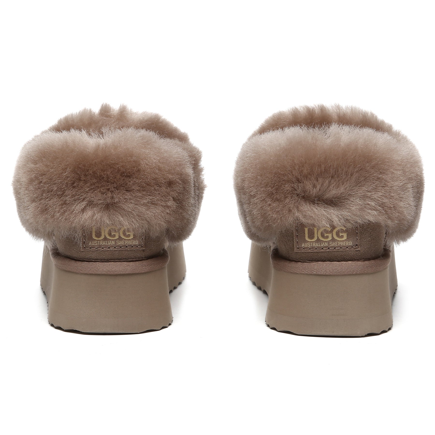 Brown Claire UGG platform ankle slippers for women, featuring soft UGG slippers design with a cozy, stylish ankle height.