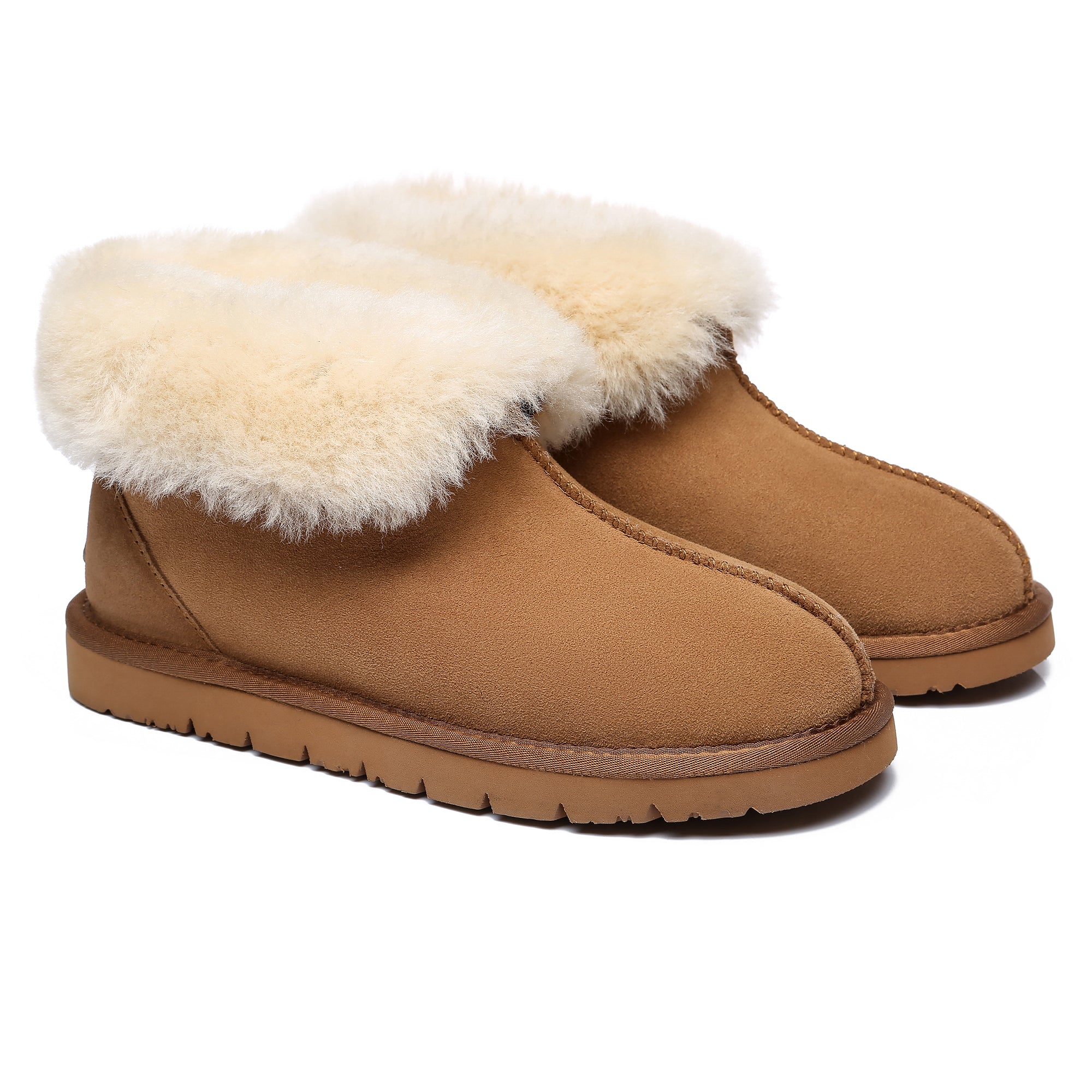 EverUgg Classic Mallow Sheepskin UGG slipper for women, featuring plush sheepskin lining and cozy slip-on design.