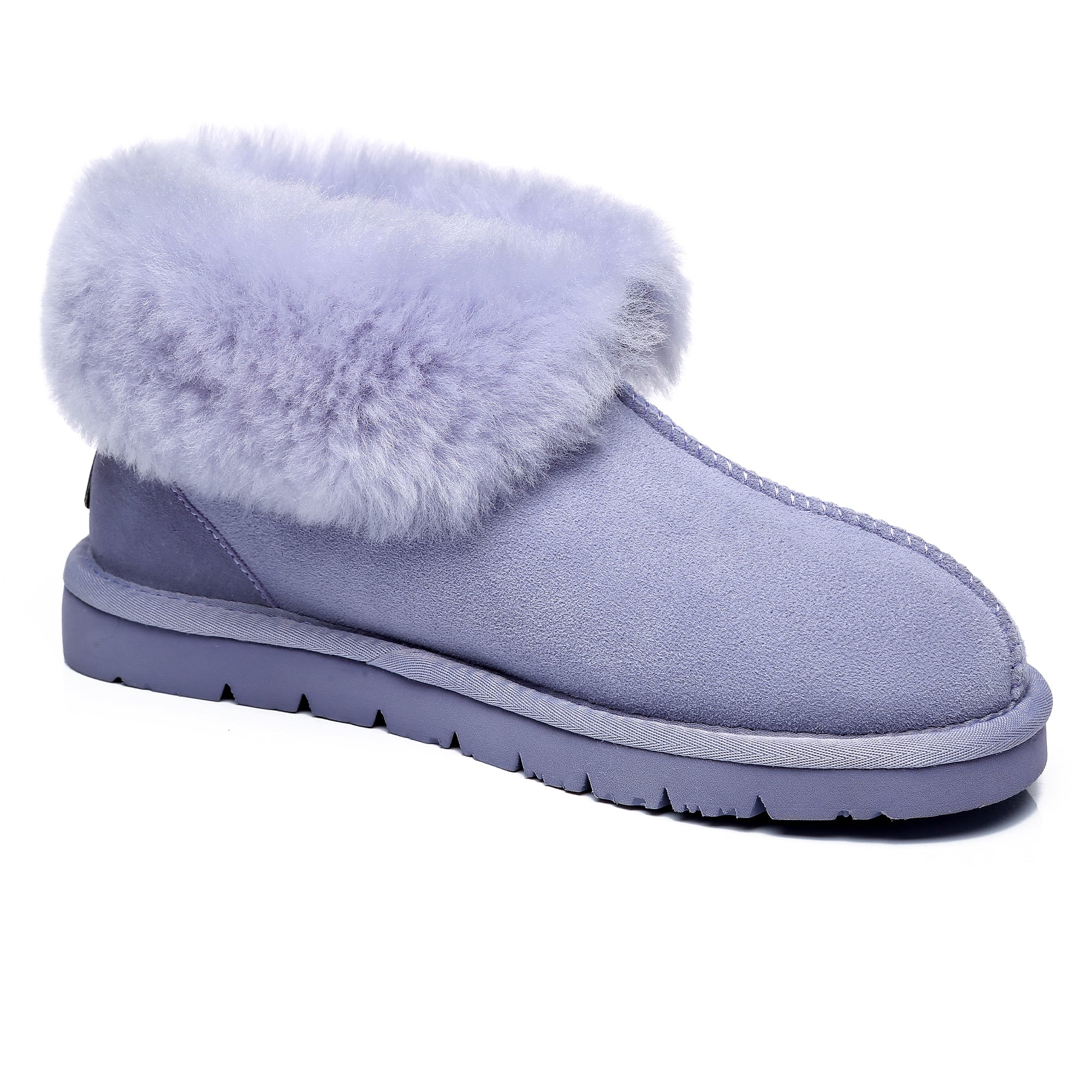 EverUgg Classic Mallow sheepskin UGG slipper for women with cozy sheepskin lining and soft suede exterior.
