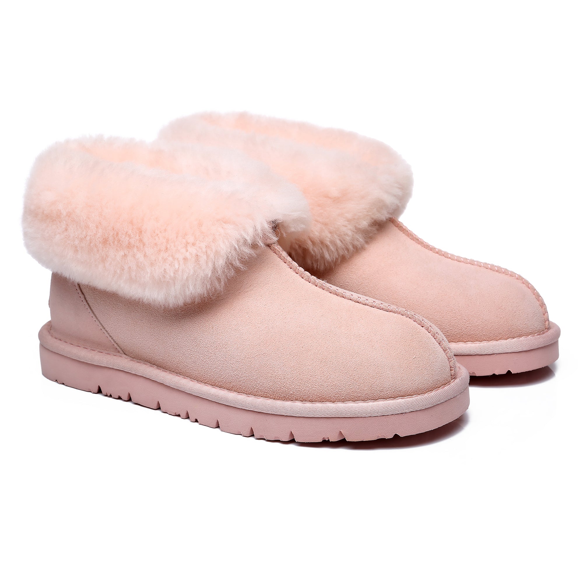 EverUgg Classic Mallow Sheepskin UGG slipper for women, showing soft sheepskin lining and cozy slip-on shoe design.