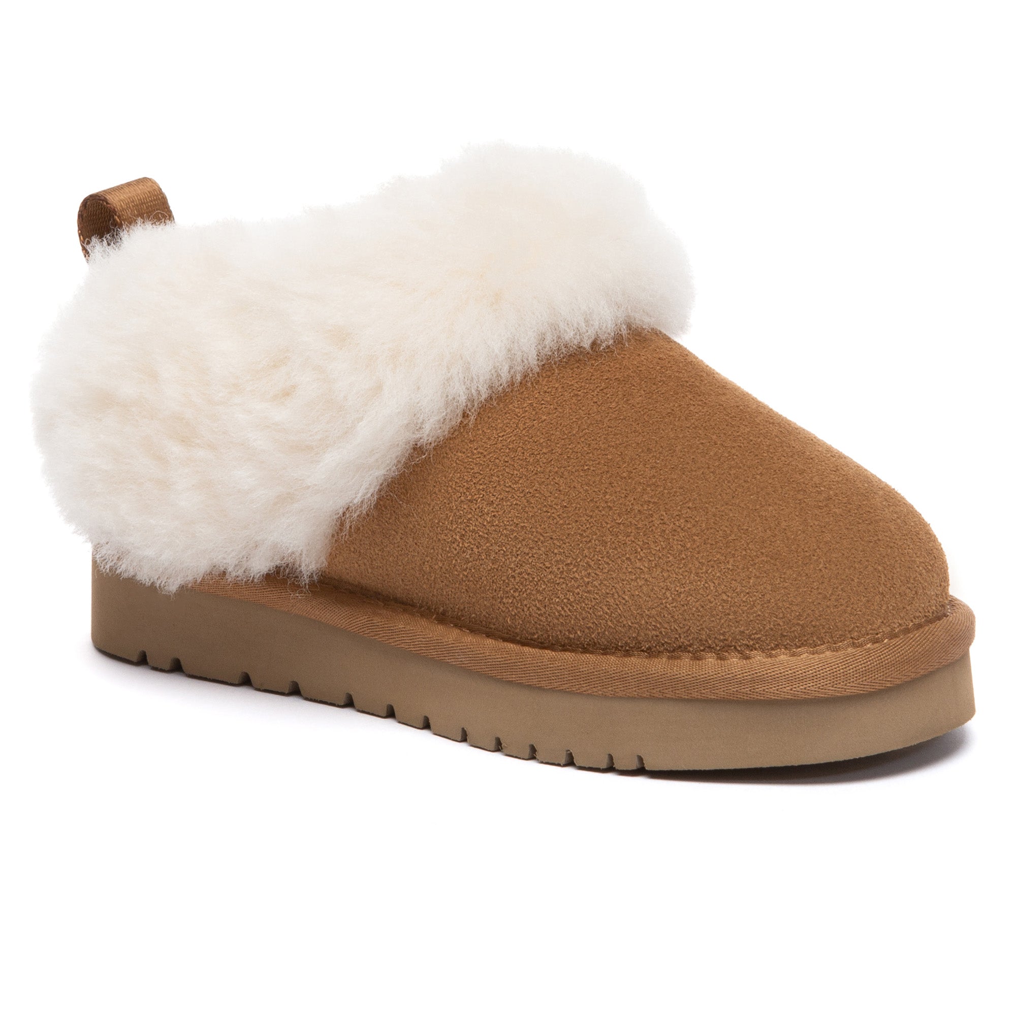 Kids' collar ankle slippers by EverUgg featuring soft fabric and cozy design, perfect for warm indoor comfort.