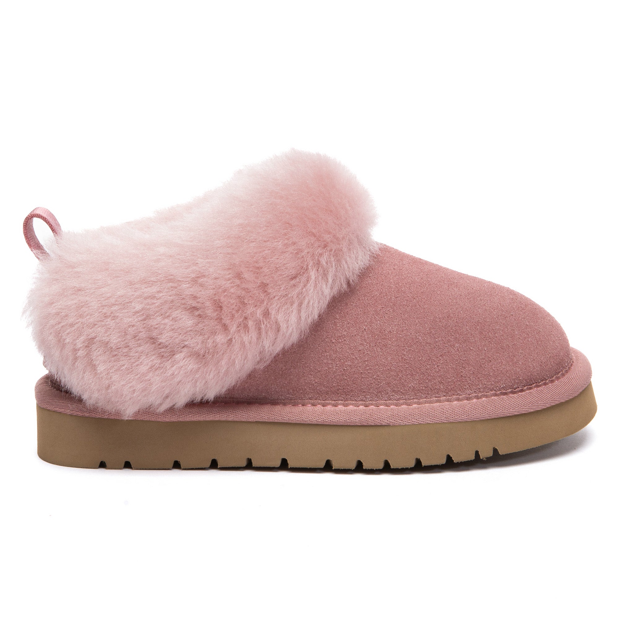 Kids' UGG slippers by EverUgg featuring collar ankle design, soft plush material, and cozy comfort for little feet.